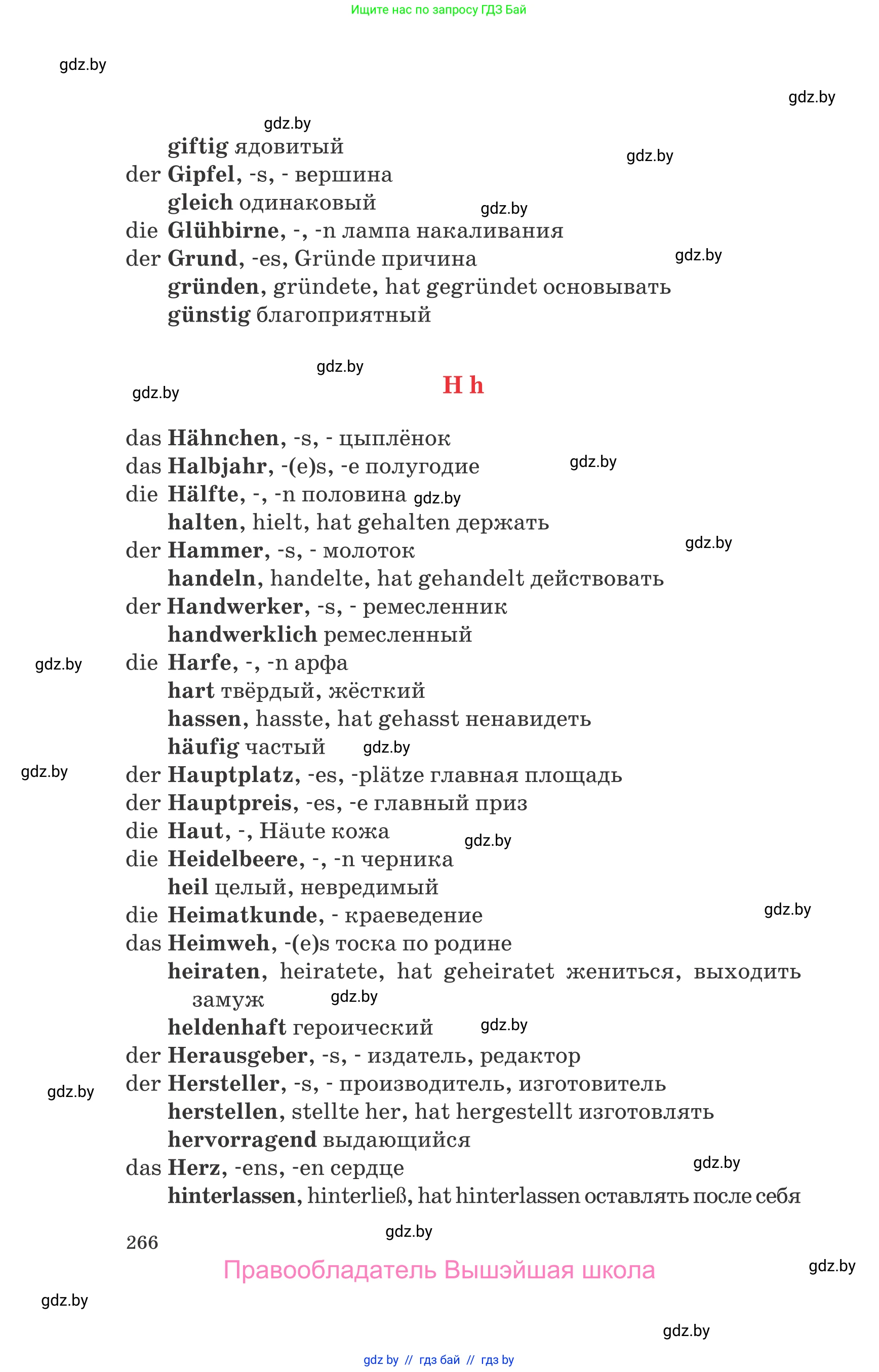 Немецкий язык (Deutsch), 8 класс Учебник (Schülerbuch), авторы: Будько Антонина Филипповна (Budjko Antonina), Урбанович Инна Ювинальевна (Urbanowitsch Ina), издательство Вышэйшая школа, Минск, 2018, страница 266