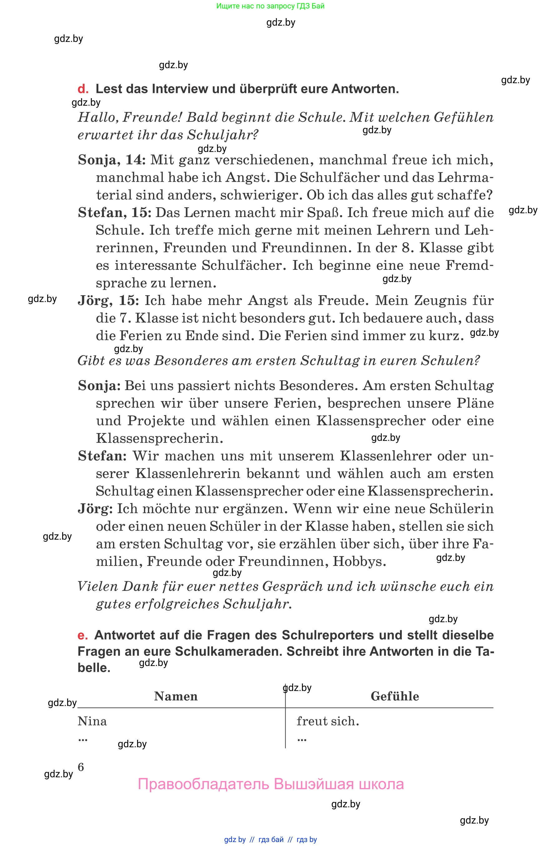 Немецкий язык (Deutsch), 8 класс Учебник (Schülerbuch), авторы: Будько Антонина Филипповна (Budjko Antonina), Урбанович Инна Ювинальевна (Urbanowitsch Ina), издательство Вышэйшая школа, Минск, 2018, страница 6
