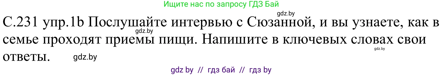 Немецкий язык (Deutsch), 8 класс Учебник (Schülerbuch), авторы: Будько Антонина Филипповна (Budjko Antonina), Урбанович Инна Ювинальевна (Urbanowitsch Ina), издательство Вышэйшая школа, Минск, 2018, страница 231, номер 1b, Решение