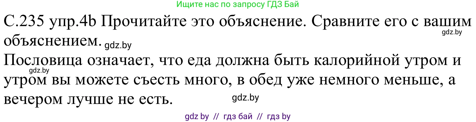 Немецкий язык (Deutsch), 8 класс Учебник (Schülerbuch), авторы: Будько Антонина Филипповна (Budjko Antonina), Урбанович Инна Ювинальевна (Urbanowitsch Ina), издательство Вышэйшая школа, Минск, 2018, страница 235, номер 4b, Решение