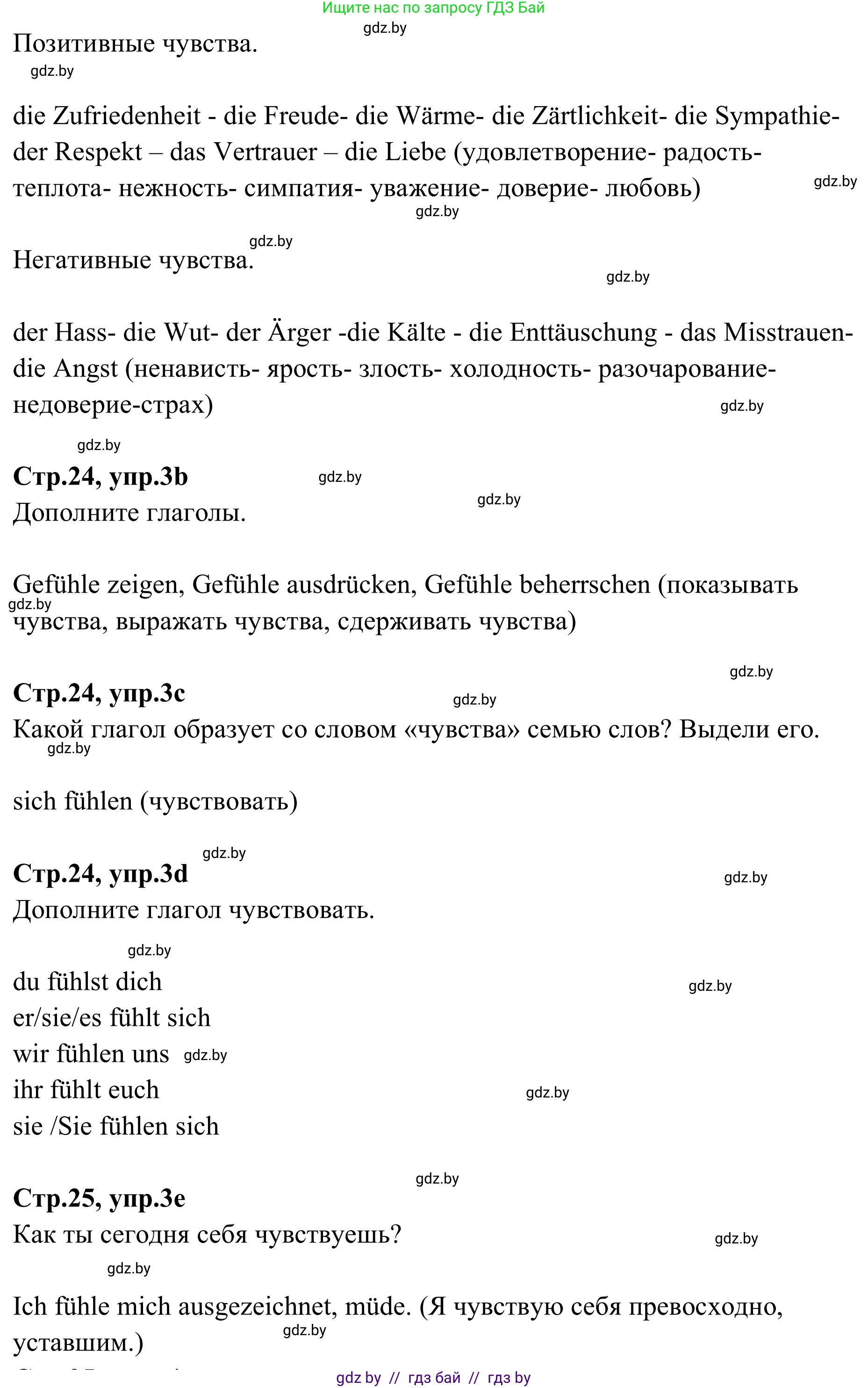 Немецкий язык (Deutsch), 9 класс рабочая тетрадь (arbeitsheft), авторы: Будько Антонина Филипповна (Budjko Antonina), Урбанович Инна Ювинальевна (Urbanowitsch Ina), издательство Аверсэв, Минск, 2019, салатового цвета, страница 24, номер 3, Решение (продолжение 2)