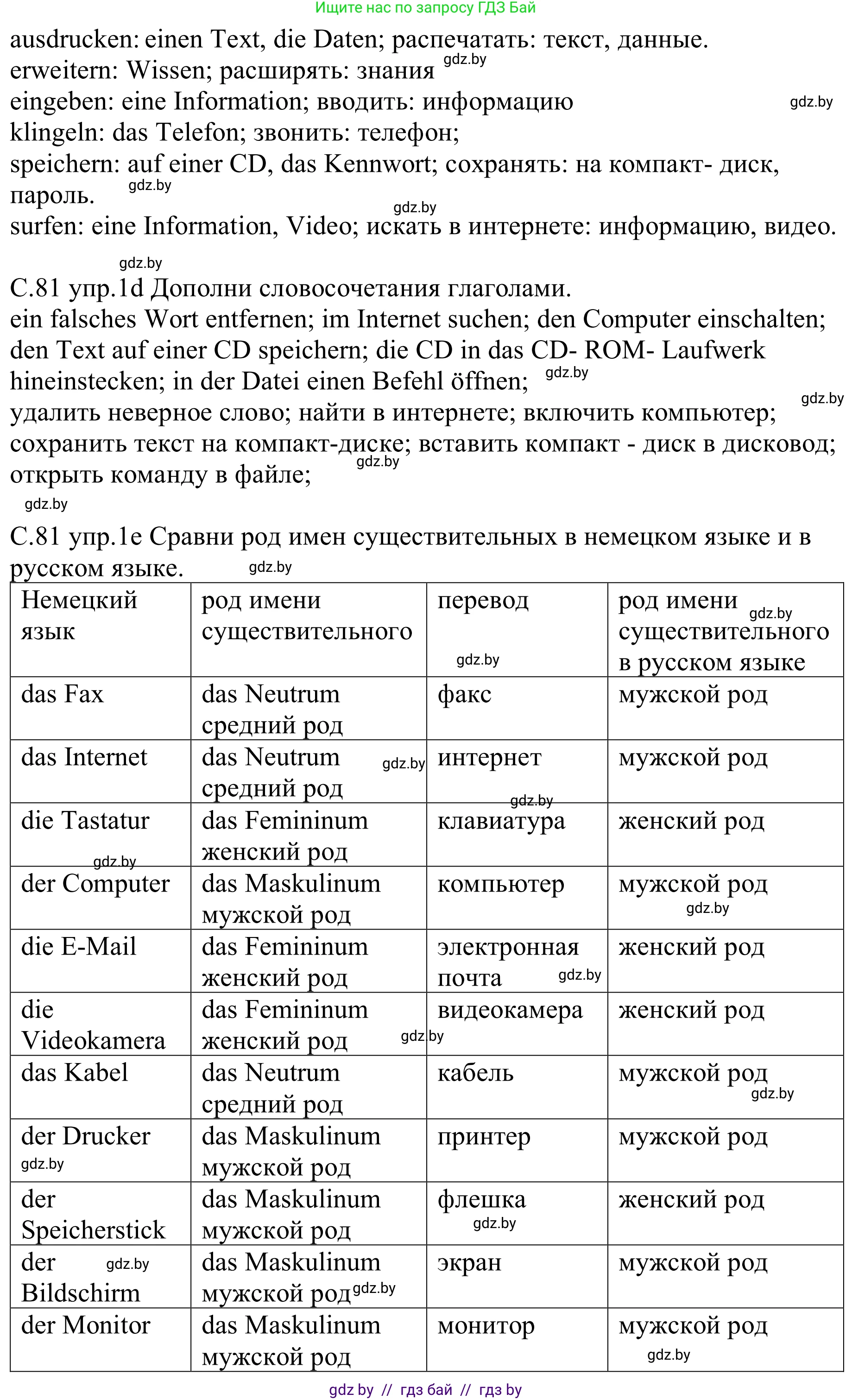 Немецкий язык (Deutsch), 9 класс рабочая тетрадь (arbeitsheft), авторы: Будько Антонина Филипповна (Budjko Antonina), Урбанович Инна Ювинальевна (Urbanowitsch Ina), издательство Аверсэв, Минск, 2019, салатового цвета, страница 80, номер 1, Решение (продолжение 2)