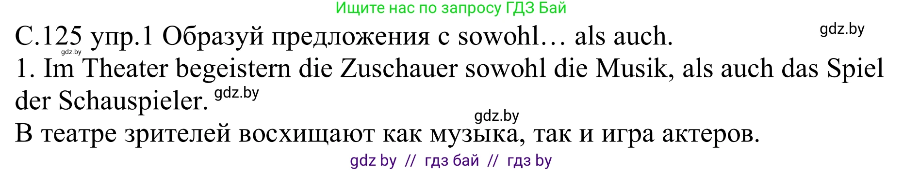 Немецкий язык (Deutsch), 9 класс рабочая тетрадь (arbeitsheft), авторы: Будько Антонина Филипповна (Budjko Antonina), Урбанович Инна Ювинальевна (Urbanowitsch Ina), издательство Аверсэв, Минск, 2019, салатового цвета, страница 125, номер 1, Решение