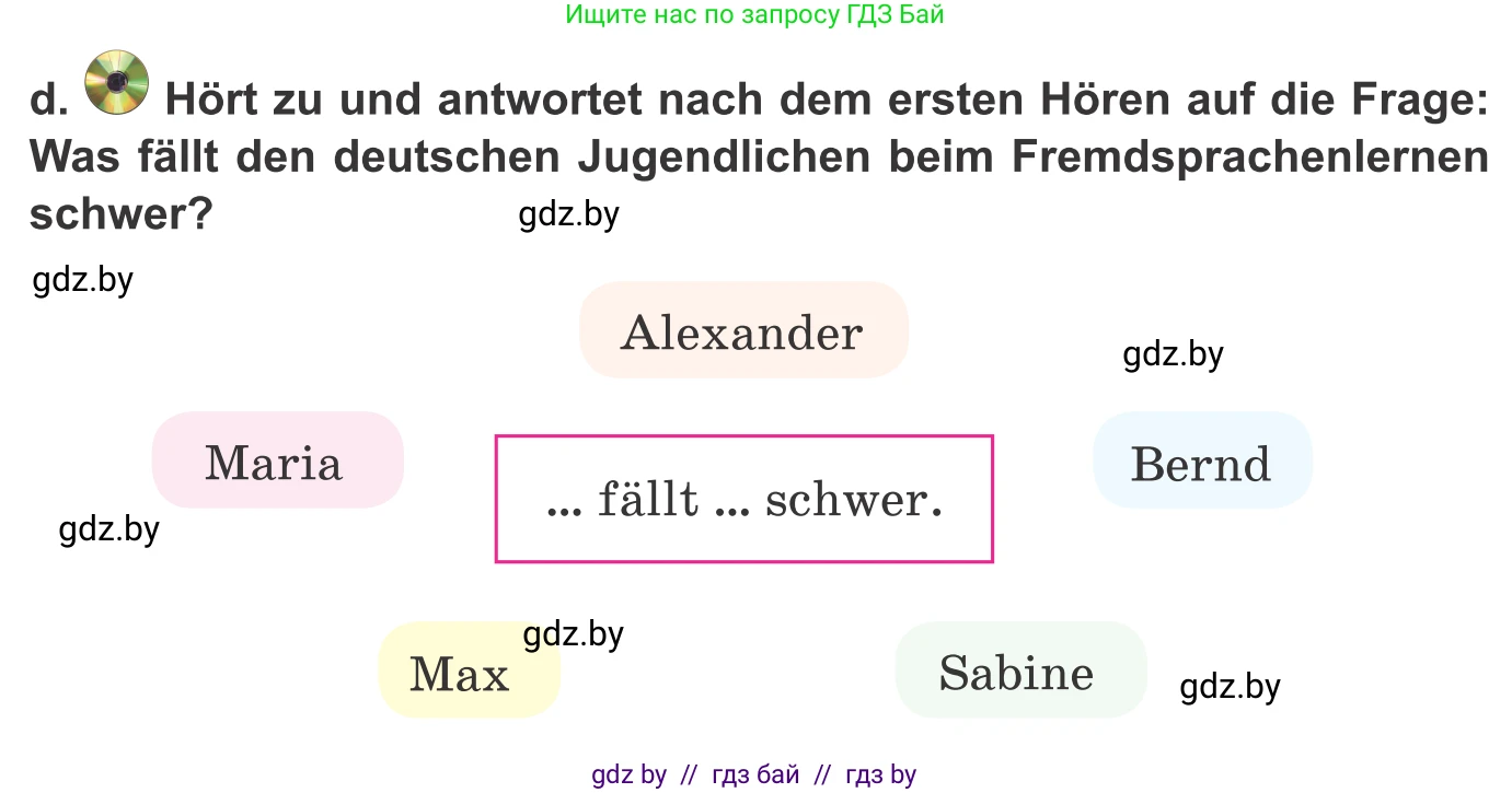 Немецкий язык (Deutsch), 9 класс Учебник (Schülerbuch), авторы: Будько Антонина Филипповна (Budjko Antonina), Урбанович Инна Ювинальевна (Urbanowitsch Ina), издательство Вышэйшая школа, Минск, 2018, серого цвета, страница 19, номер 8d, Условие