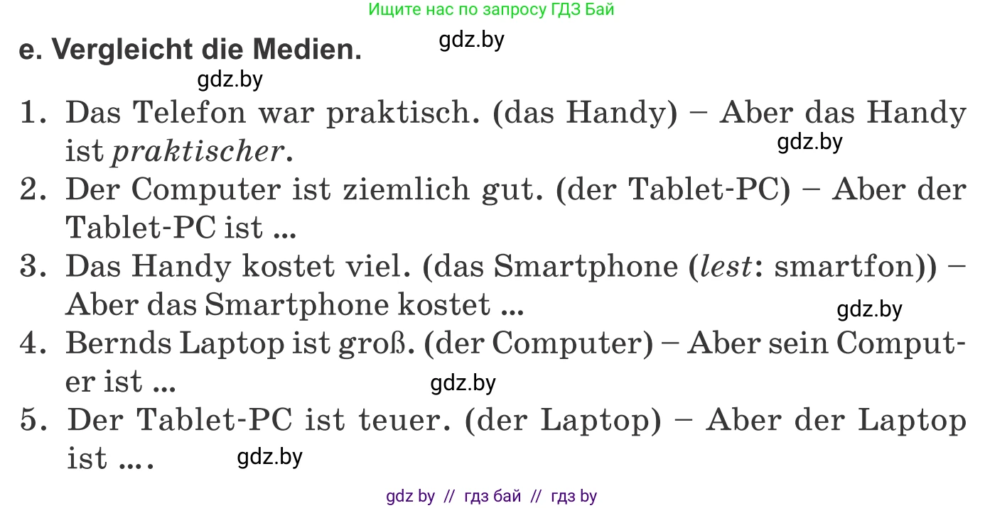 Немецкий язык (Deutsch), 9 класс Учебник (Schülerbuch), авторы: Будько Антонина Филипповна (Budjko Antonina), Урбанович Инна Ювинальевна (Urbanowitsch Ina), издательство Вышэйшая школа, Минск, 2018, серого цвета, страница 172, номер 2e, Условие