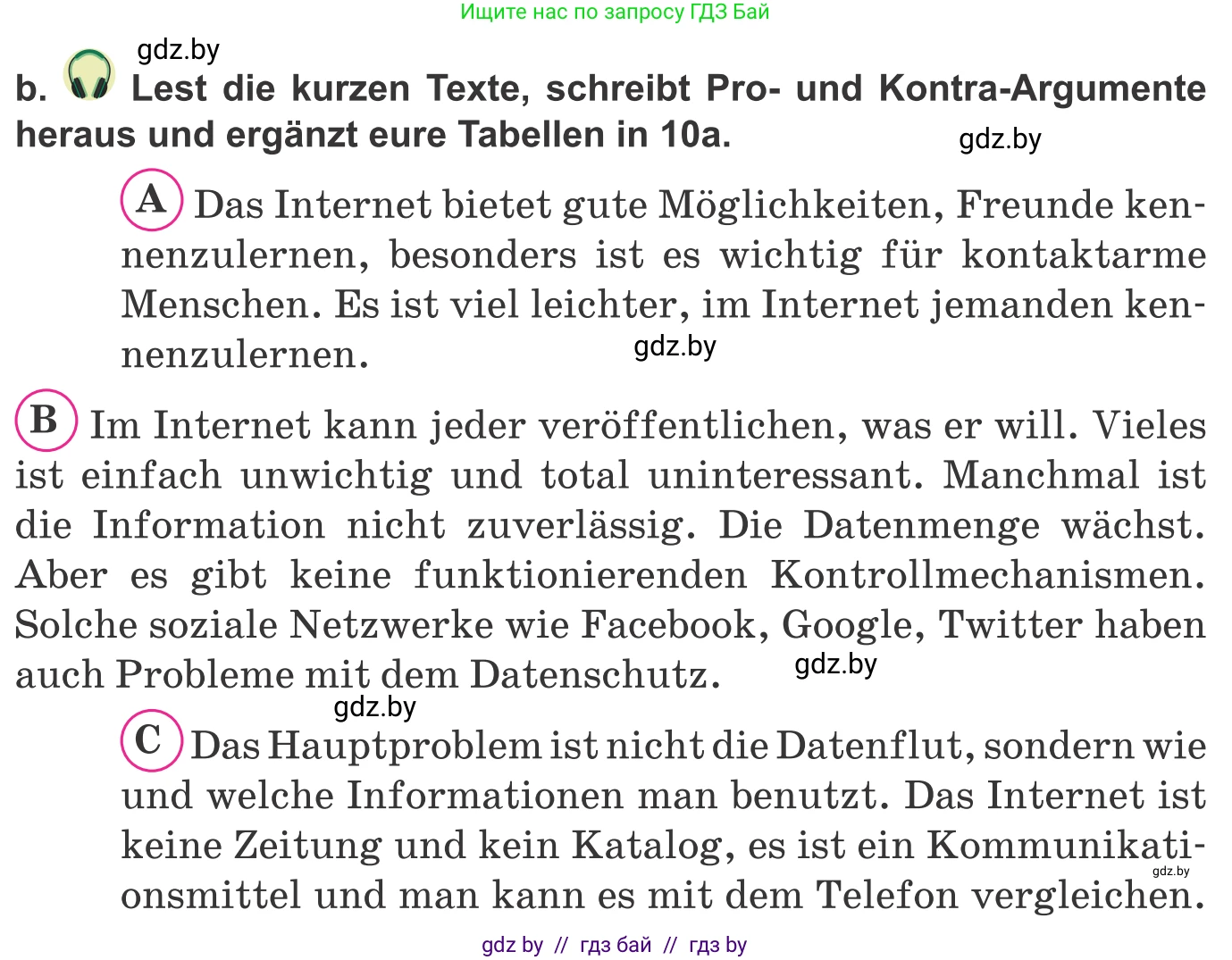 Немецкий язык (Deutsch), 9 класс Учебник (Schülerbuch), авторы: Будько Антонина Филипповна (Budjko Antonina), Урбанович Инна Ювинальевна (Urbanowitsch Ina), издательство Вышэйшая школа, Минск, 2018, серого цвета, страница 201, номер 10b, Условие