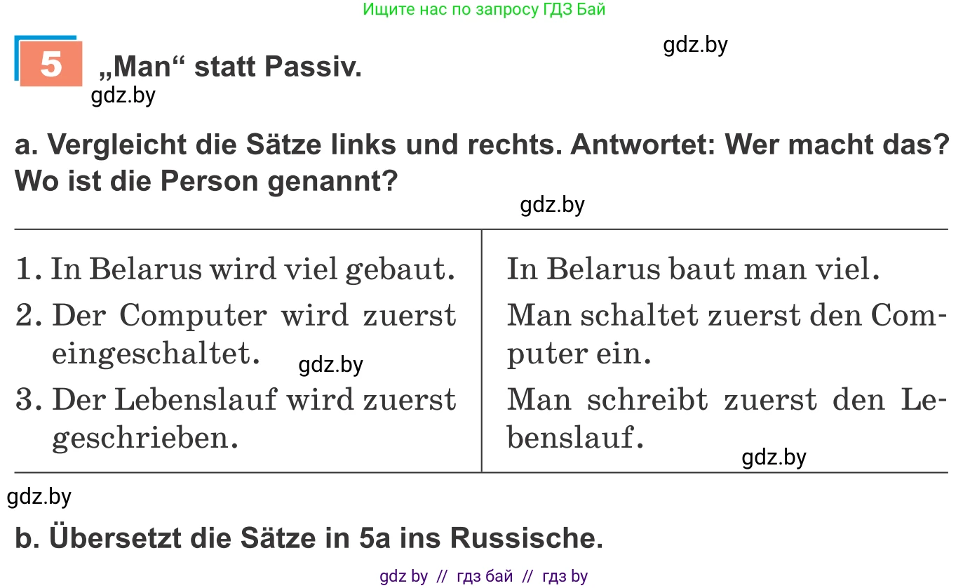 Немецкий язык (Deutsch), 9 класс Учебник (Schülerbuch), авторы: Будько Антонина Филипповна (Budjko Antonina), Урбанович Инна Ювинальевна (Urbanowitsch Ina), издательство Вышэйшая школа, Минск, 2018, серого цвета, страница 209, номер 5, Условие