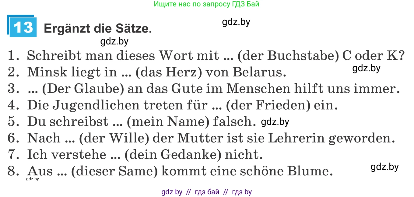 Немецкий язык (Deutsch), 9 класс Учебник (Schülerbuch), авторы: Будько Антонина Филипповна (Budjko Antonina), Урбанович Инна Ювинальевна (Urbanowitsch Ina), издательство Вышэйшая школа, Минск, 2018, серого цвета, страница 247, номер 13, Условие
