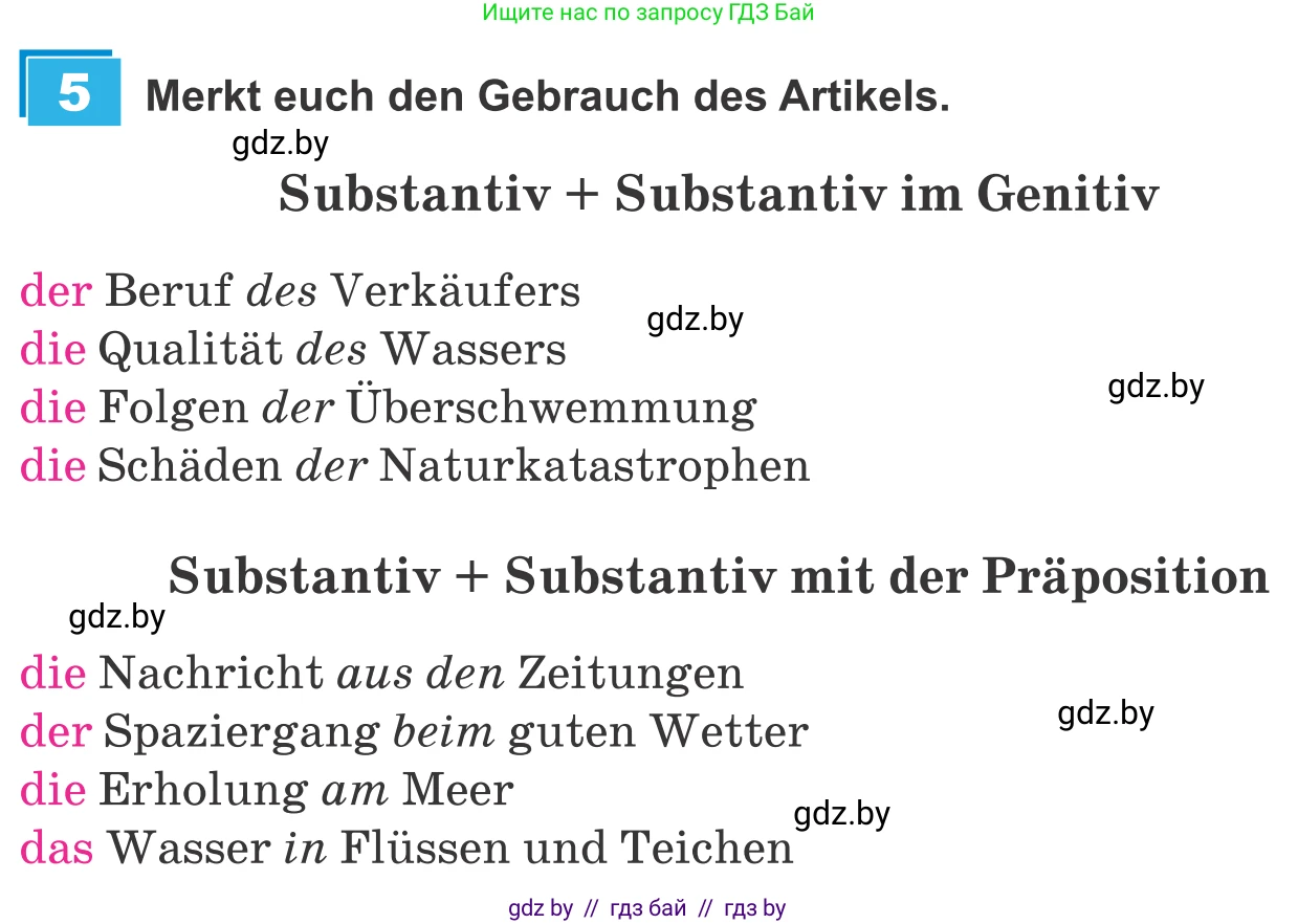 Немецкий язык (Deutsch), 9 класс Учебник (Schülerbuch), авторы: Будько Антонина Филипповна (Budjko Antonina), Урбанович Инна Ювинальевна (Urbanowitsch Ina), издательство Вышэйшая школа, Минск, 2018, серого цвета, страница 245, номер 5, Условие