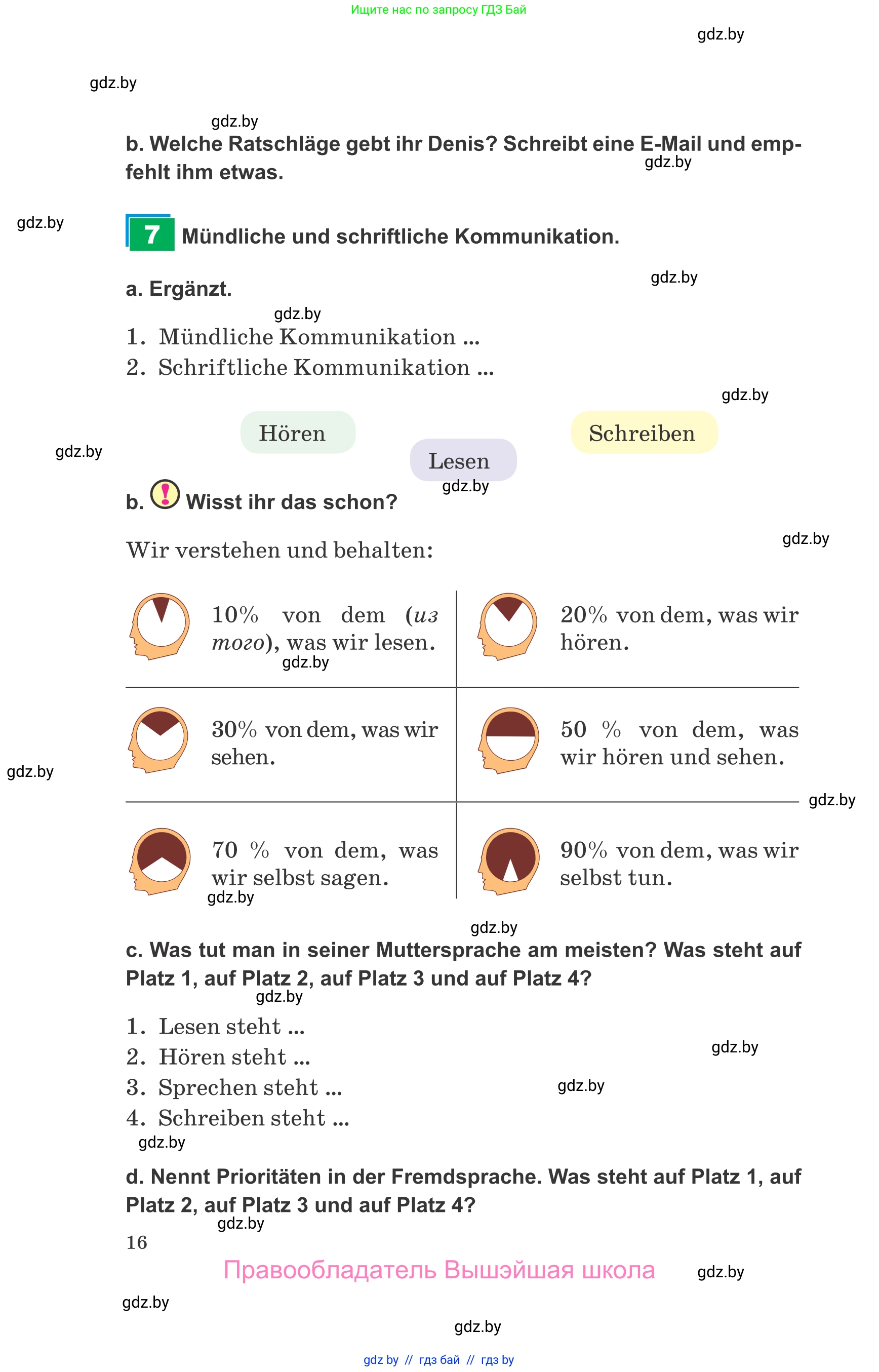 Немецкий язык (Deutsch), 9 класс Учебник (Schülerbuch), авторы: Будько Антонина Филипповна (Budjko Antonina), Урбанович Инна Ювинальевна (Urbanowitsch Ina), издательство Вышэйшая школа, Минск, 2018, серого цвета, страница 16