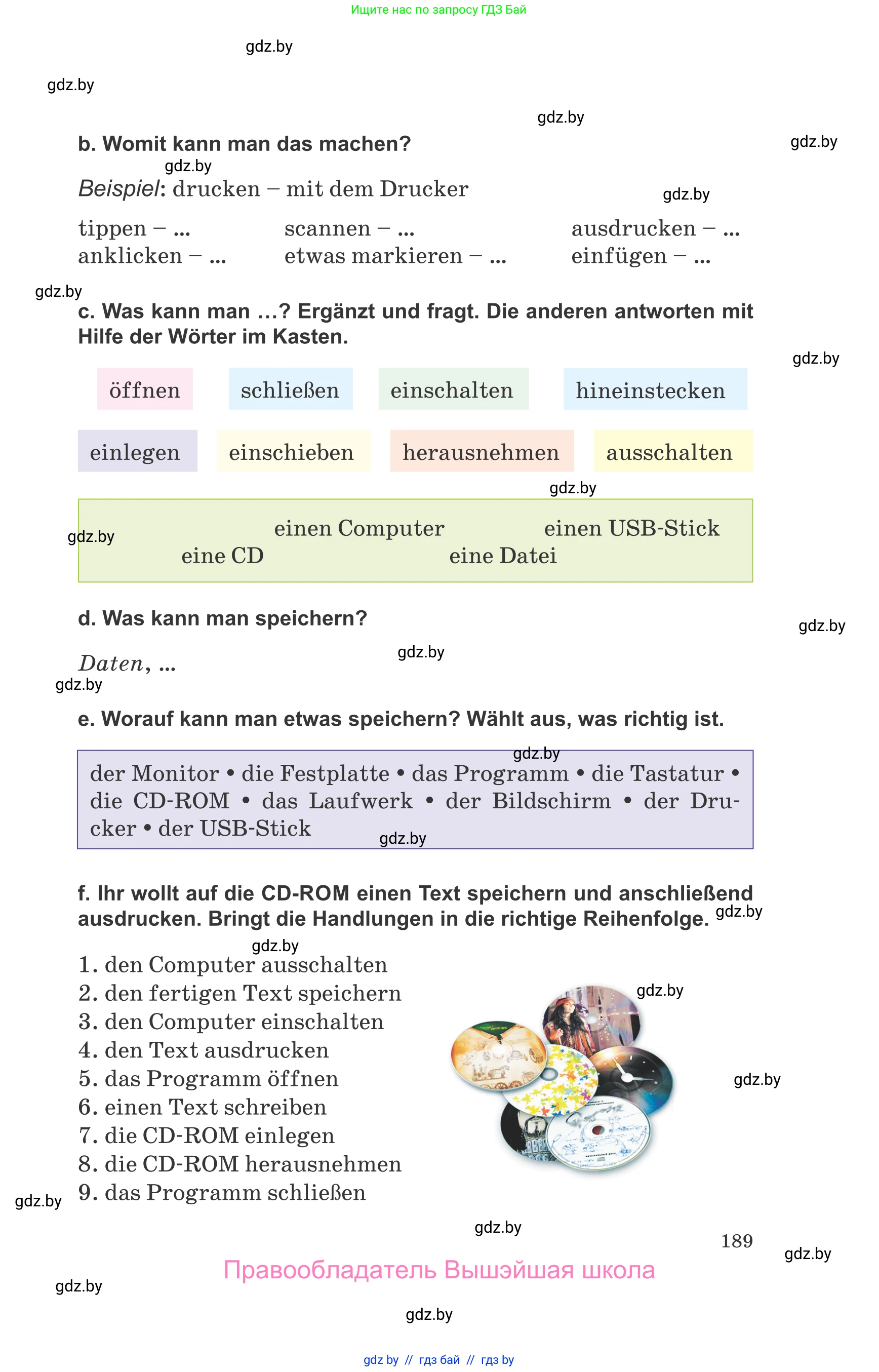 Немецкий язык (Deutsch), 9 класс Учебник (Schülerbuch), авторы: Будько Антонина Филипповна (Budjko Antonina), Урбанович Инна Ювинальевна (Urbanowitsch Ina), издательство Вышэйшая школа, Минск, 2018, серого цвета, страница 189