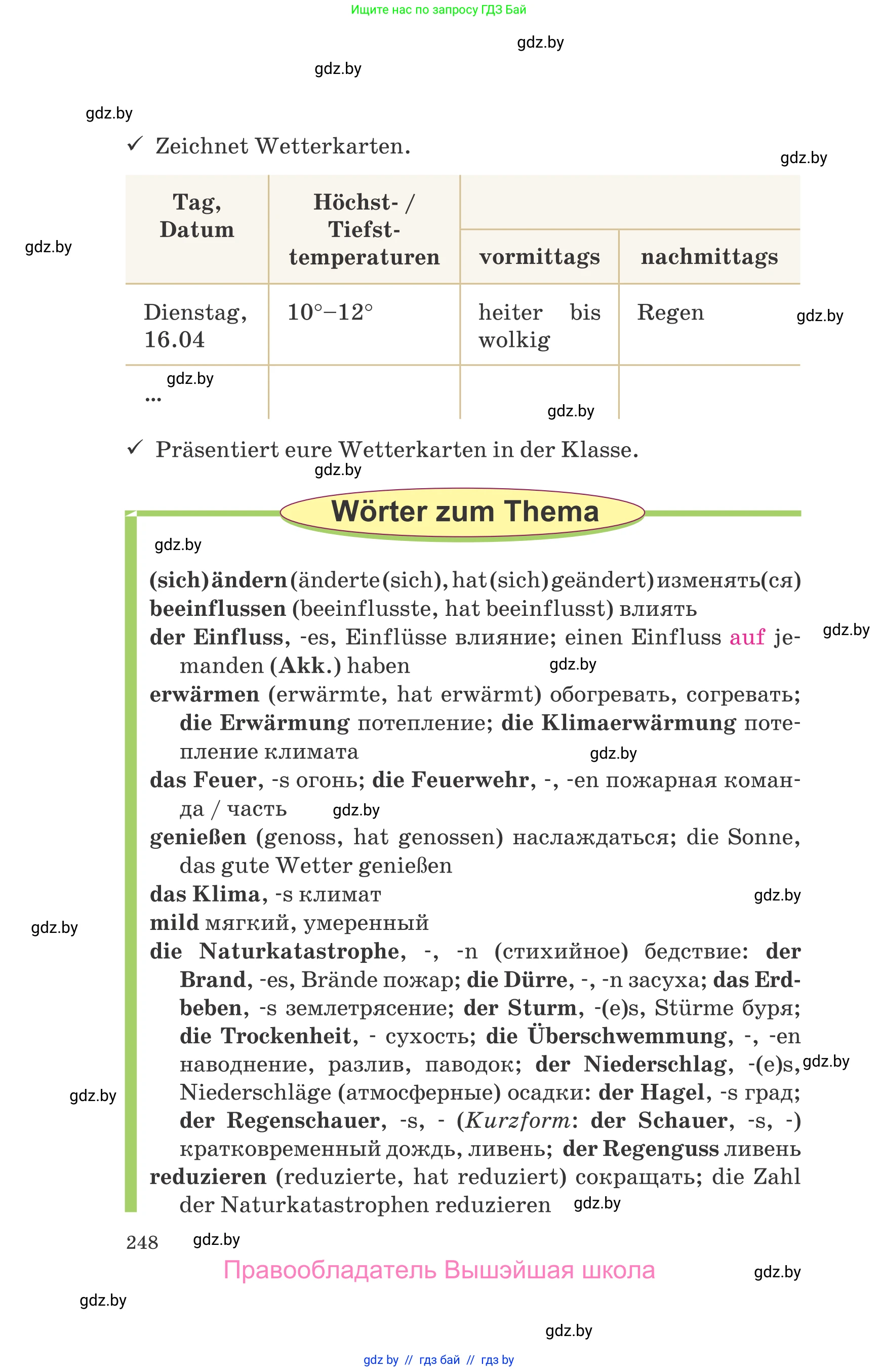 Немецкий язык (Deutsch), 9 класс Учебник (Schülerbuch), авторы: Будько Антонина Филипповна (Budjko Antonina), Урбанович Инна Ювинальевна (Urbanowitsch Ina), издательство Вышэйшая школа, Минск, 2018, серого цвета, страница 248