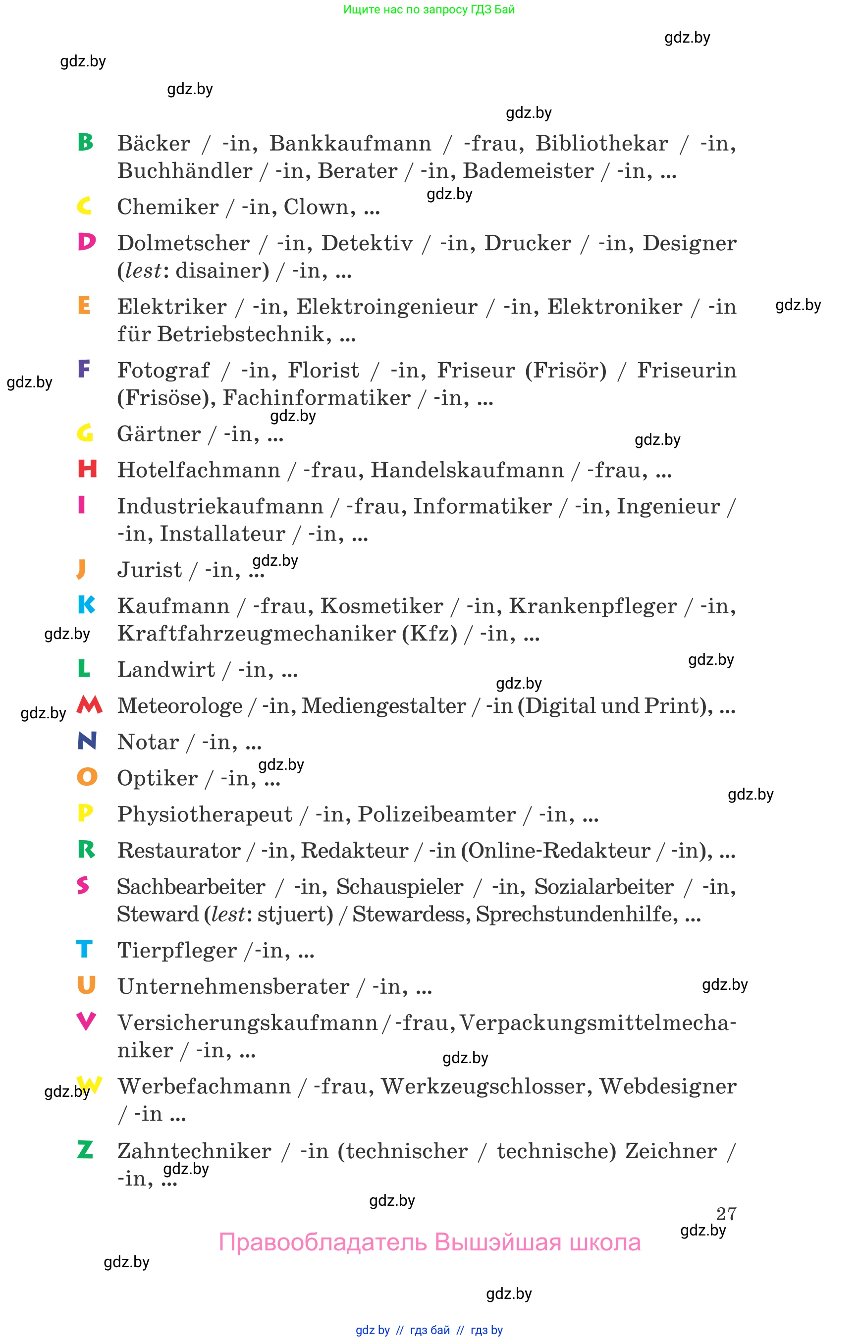 Немецкий язык (Deutsch), 9 класс Учебник (Schülerbuch), авторы: Будько Антонина Филипповна (Budjko Antonina), Урбанович Инна Ювинальевна (Urbanowitsch Ina), издательство Вышэйшая школа, Минск, 2018, серого цвета, страница 27