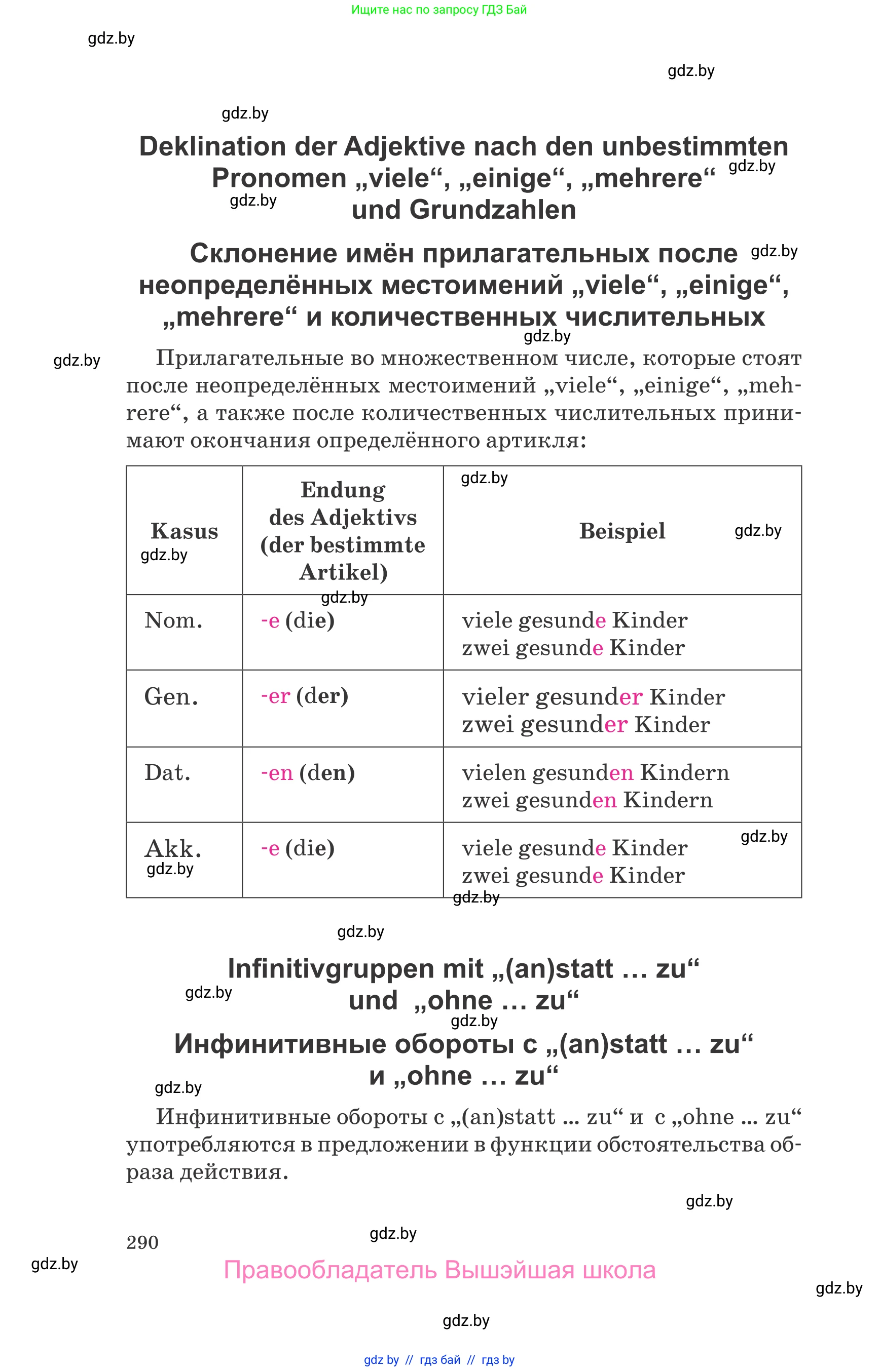 Немецкий язык (Deutsch), 9 класс Учебник (Schülerbuch), авторы: Будько Антонина Филипповна (Budjko Antonina), Урбанович Инна Ювинальевна (Urbanowitsch Ina), издательство Вышэйшая школа, Минск, 2018, серого цвета, страница 290