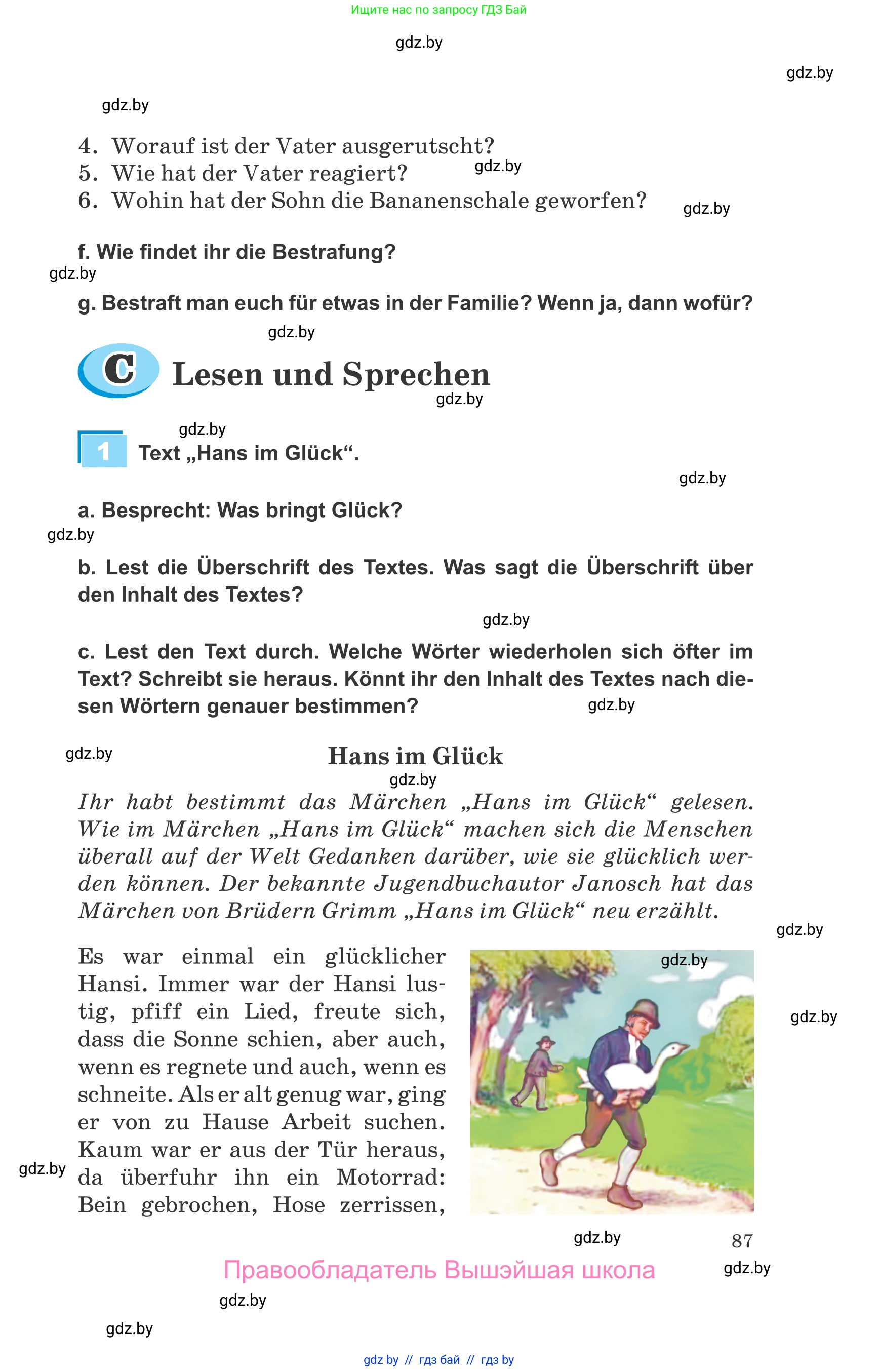Немецкий язык (Deutsch), 9 класс Учебник (Schülerbuch), авторы: Будько Антонина Филипповна (Budjko Antonina), Урбанович Инна Ювинальевна (Urbanowitsch Ina), издательство Вышэйшая школа, Минск, 2018, серого цвета, страница 87