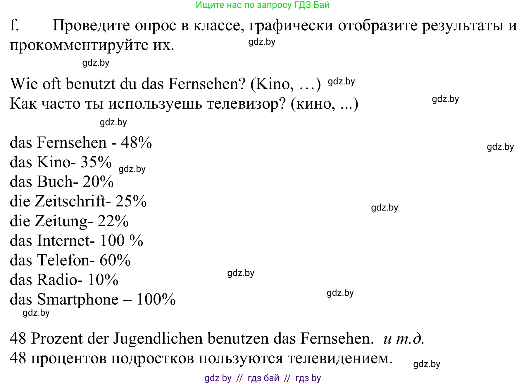 Немецкий язык (Deutsch), 9 класс Учебник (Schülerbuch), авторы: Будько Антонина Филипповна (Budjko Antonina), Урбанович Инна Ювинальевна (Urbanowitsch Ina), издательство Вышэйшая школа, Минск, 2018, серого цвета, страница 175, номер 3f, Решение
