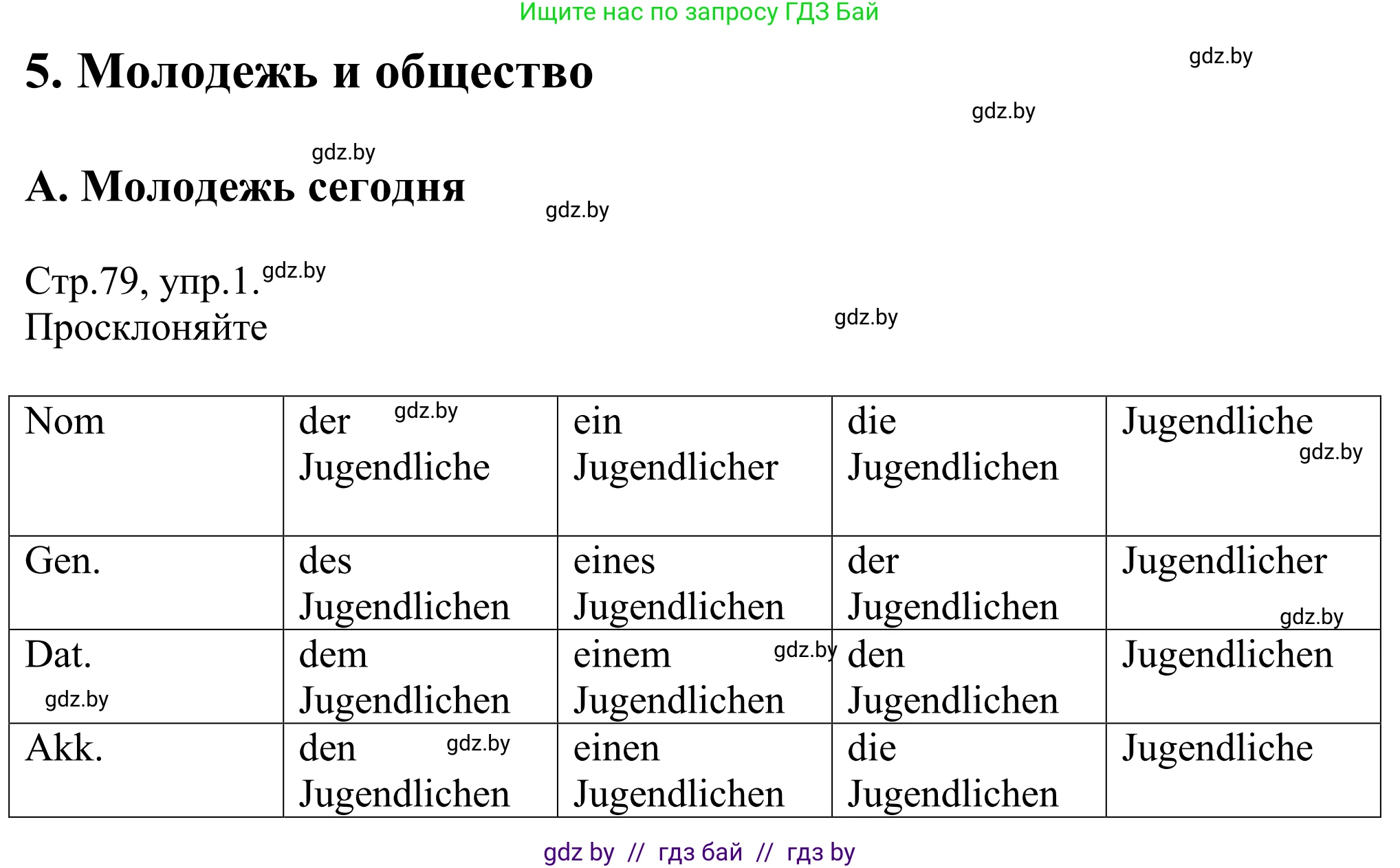 Немецкий язык (Deutsch), 10 класс рабочая тетрадь (arbeitsheft), авторы: Будько Антонина Филипповна (Budjko Antonina), Урбанович Инна Ювинальевна (Urbanowitsch Ina), издательство Аверсэв, Минск, 2020, страница 79, номер 1, Решение