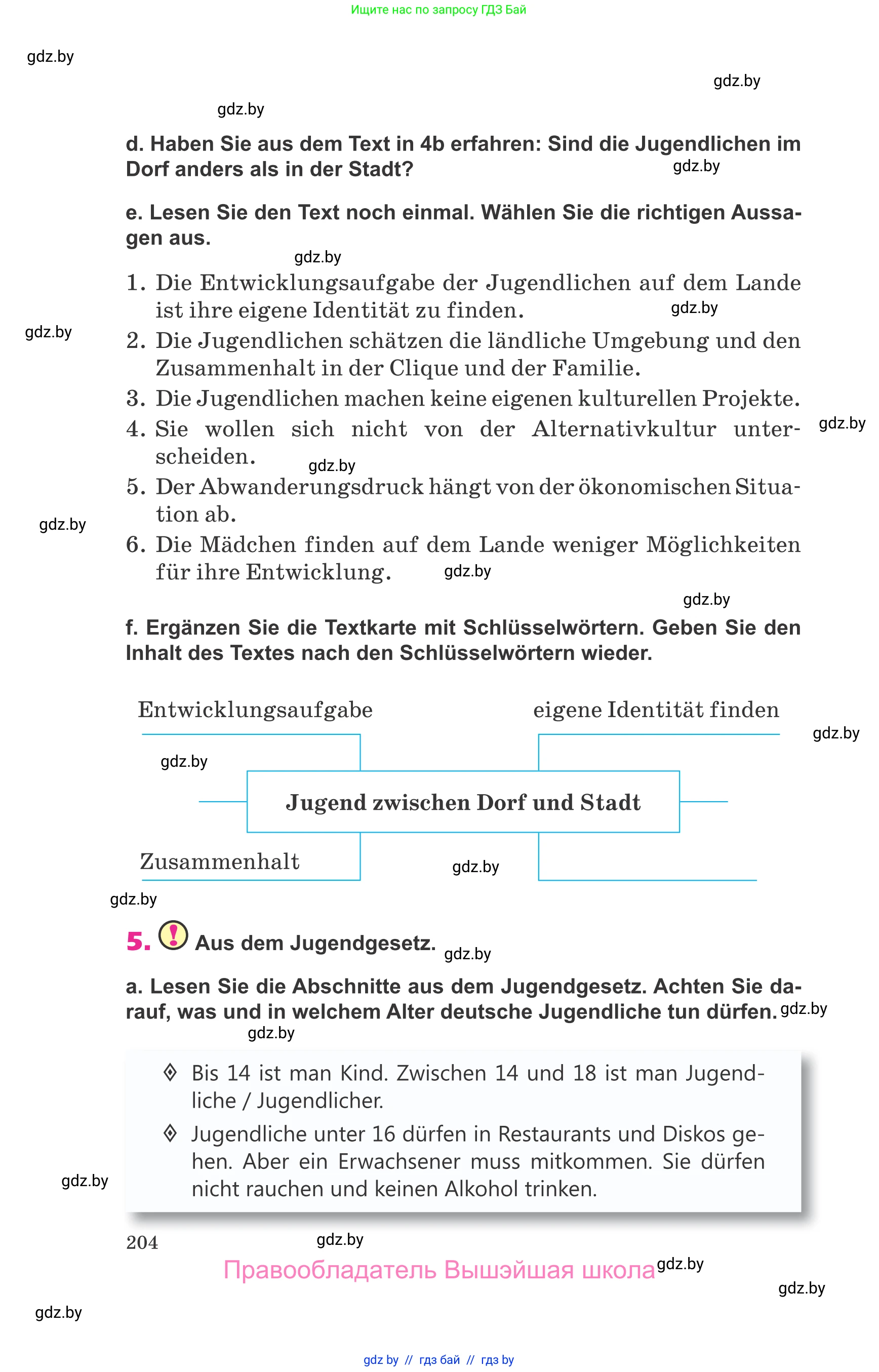 Немецкий язык (Deutsch), 10 класс Учебник (Schülerbuch), авторы: Будько Антонина Филипповна (Budjko Antonina), Урбанович Инна Ювинальевна (Urbanowitsch Ina), издательство Вышэйшая школа, Минск, 2018, оранжевого цвета, страница 204