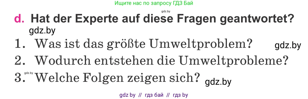 Немецкий язык (Deutsch), 11 класс Учебник (Schülerbuch), авторы: Будько Антонина Филипповна (Budjko Antonina), Урбанович Инна Ювинальевна (Urbanowitsch Ina), издательство Вышэйшая школа, Минск, 2019, бирюзового цвета, страница 166, номер 1d, Условие
