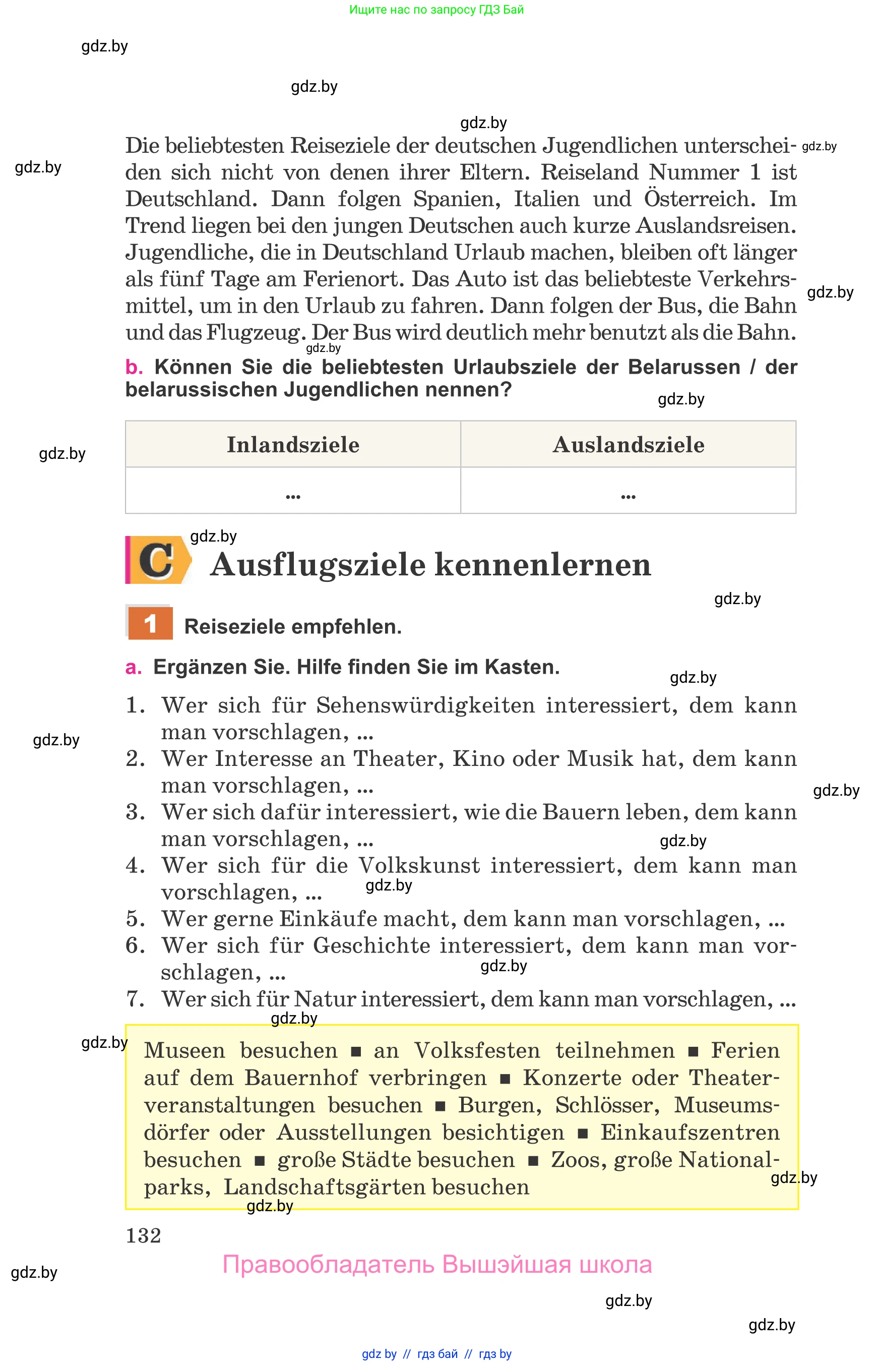 Немецкий язык (Deutsch), 11 класс Учебник (Schülerbuch), авторы: Будько Антонина Филипповна (Budjko Antonina), Урбанович Инна Ювинальевна (Urbanowitsch Ina), издательство Вышэйшая школа, Минск, 2019, бирюзового цвета, страница 132