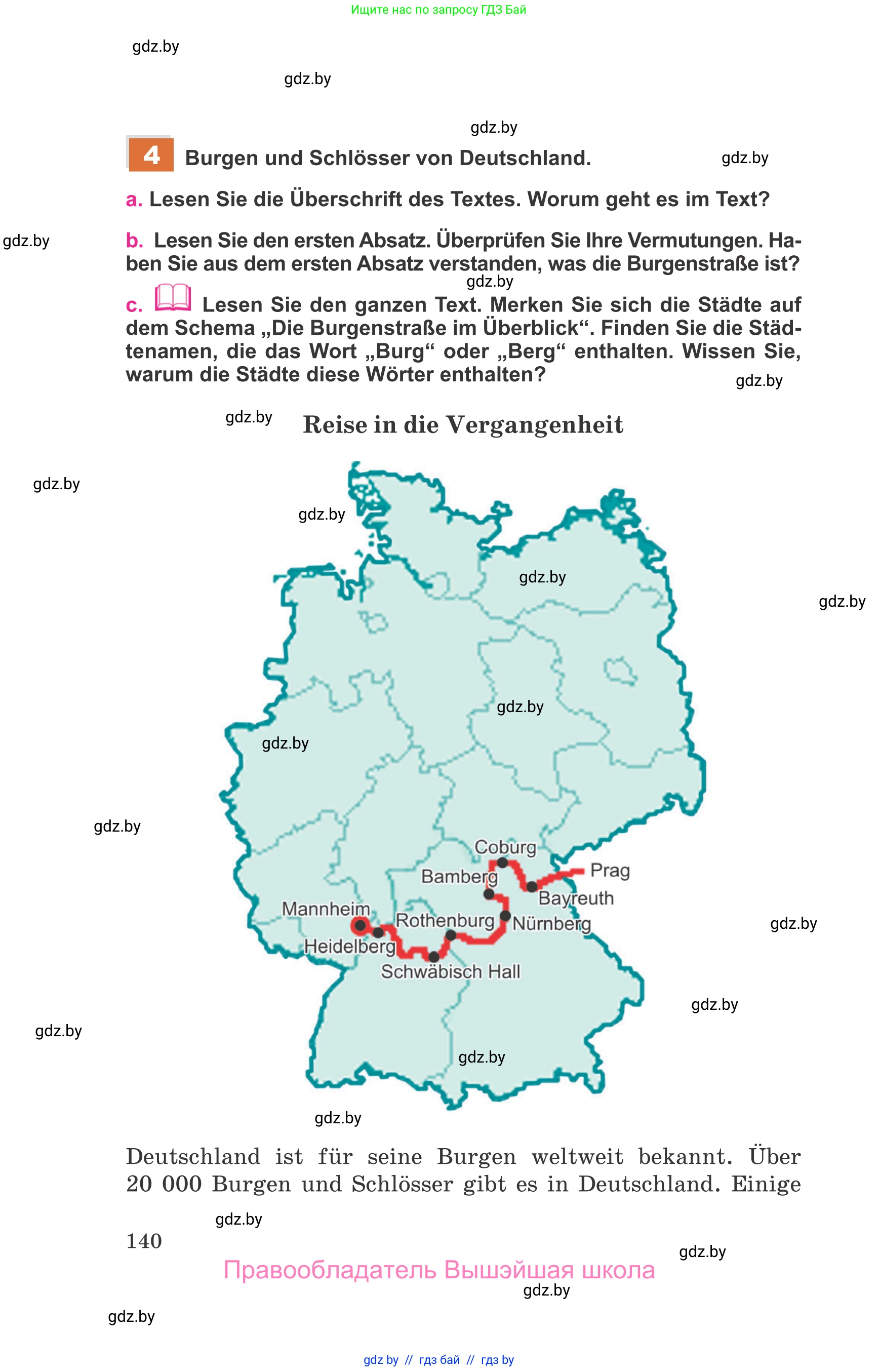 Немецкий язык (Deutsch), 11 класс Учебник (Schülerbuch), авторы: Будько Антонина Филипповна (Budjko Antonina), Урбанович Инна Ювинальевна (Urbanowitsch Ina), издательство Вышэйшая школа, Минск, 2019, бирюзового цвета, страница 140