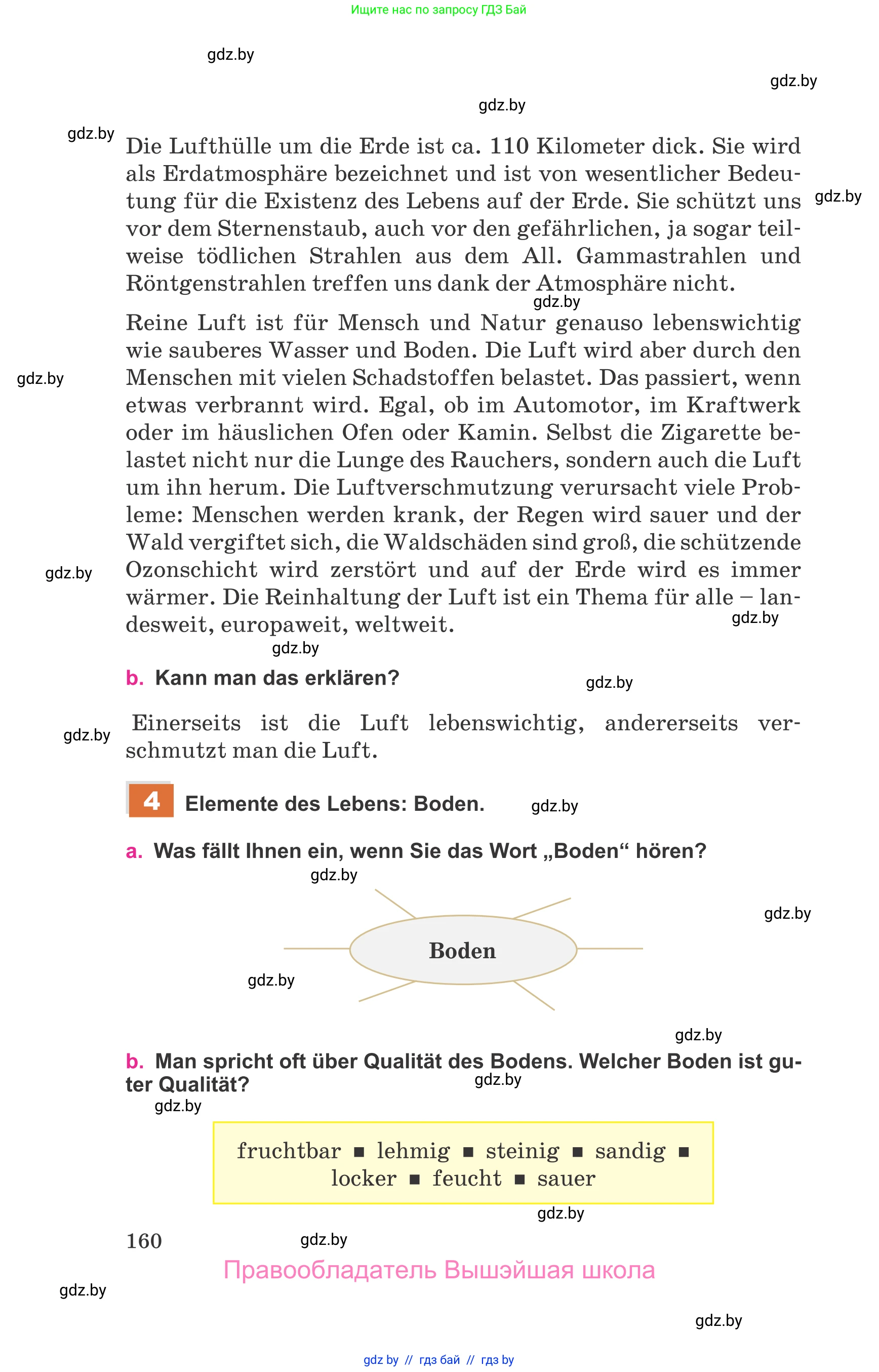 Немецкий язык (Deutsch), 11 класс Учебник (Schülerbuch), авторы: Будько Антонина Филипповна (Budjko Antonina), Урбанович Инна Ювинальевна (Urbanowitsch Ina), издательство Вышэйшая школа, Минск, 2019, бирюзового цвета, страница 160