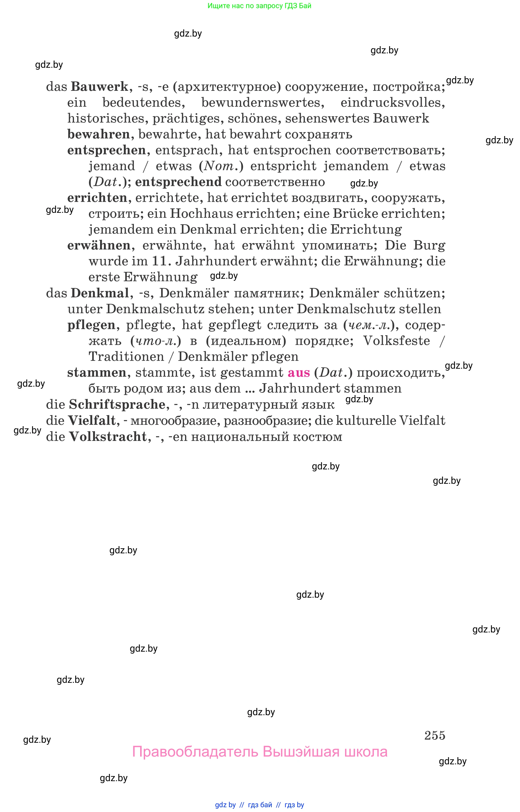 Немецкий язык (Deutsch), 11 класс Учебник (Schülerbuch), авторы: Будько Антонина Филипповна (Budjko Antonina), Урбанович Инна Ювинальевна (Urbanowitsch Ina), издательство Вышэйшая школа, Минск, 2019, бирюзового цвета, страница 255