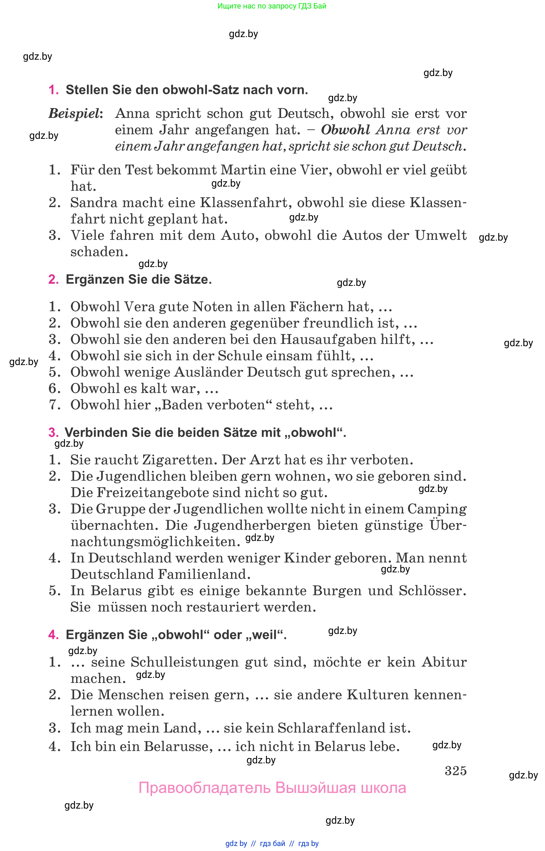 Немецкий язык (Deutsch), 11 класс Учебник (Schülerbuch), авторы: Будько Антонина Филипповна (Budjko Antonina), Урбанович Инна Ювинальевна (Urbanowitsch Ina), издательство Вышэйшая школа, Минск, 2019, бирюзового цвета, страница 325