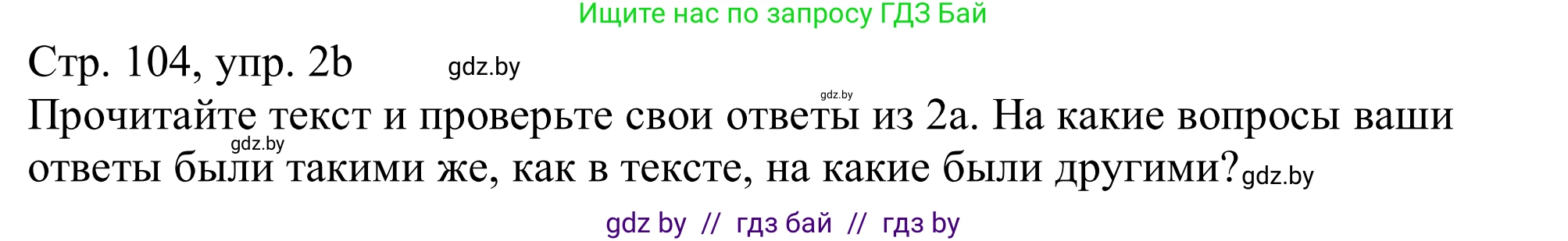 Немецкий язык (Deutsch), 11 класс Учебник (Schülerbuch), авторы: Будько Антонина Филипповна (Budjko Antonina), Урбанович Инна Ювинальевна (Urbanowitsch Ina), издательство Вышэйшая школа, Минск, 2019, бирюзового цвета, страница 104, номер 2b, Решение