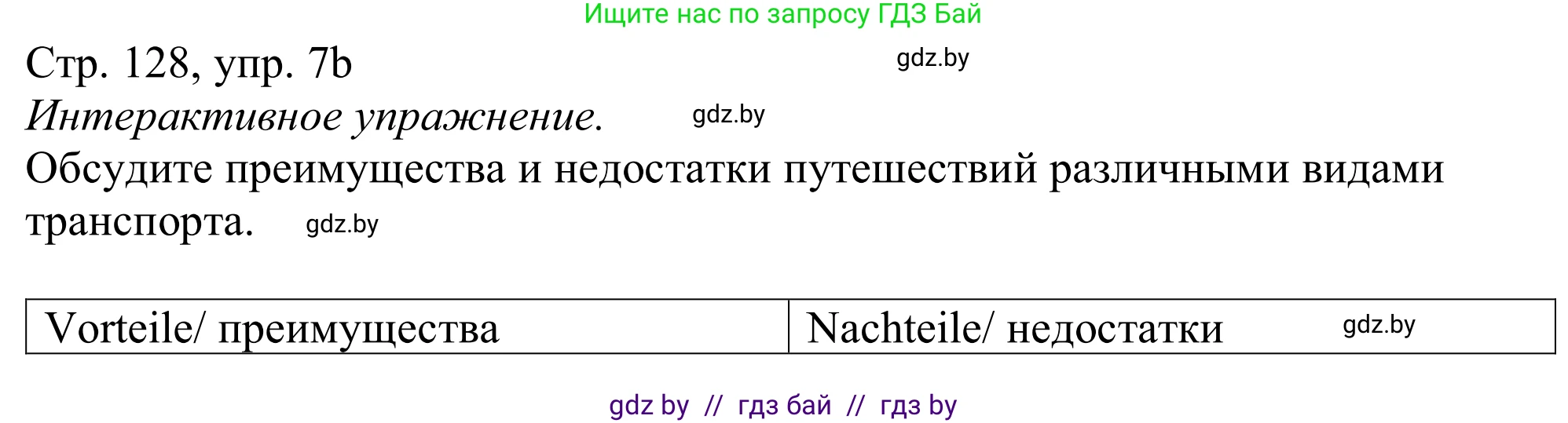 Немецкий язык (Deutsch), 11 класс Учебник (Schülerbuch), авторы: Будько Антонина Филипповна (Budjko Antonina), Урбанович Инна Ювинальевна (Urbanowitsch Ina), издательство Вышэйшая школа, Минск, 2019, бирюзового цвета, страница 128, номер 7b, Решение