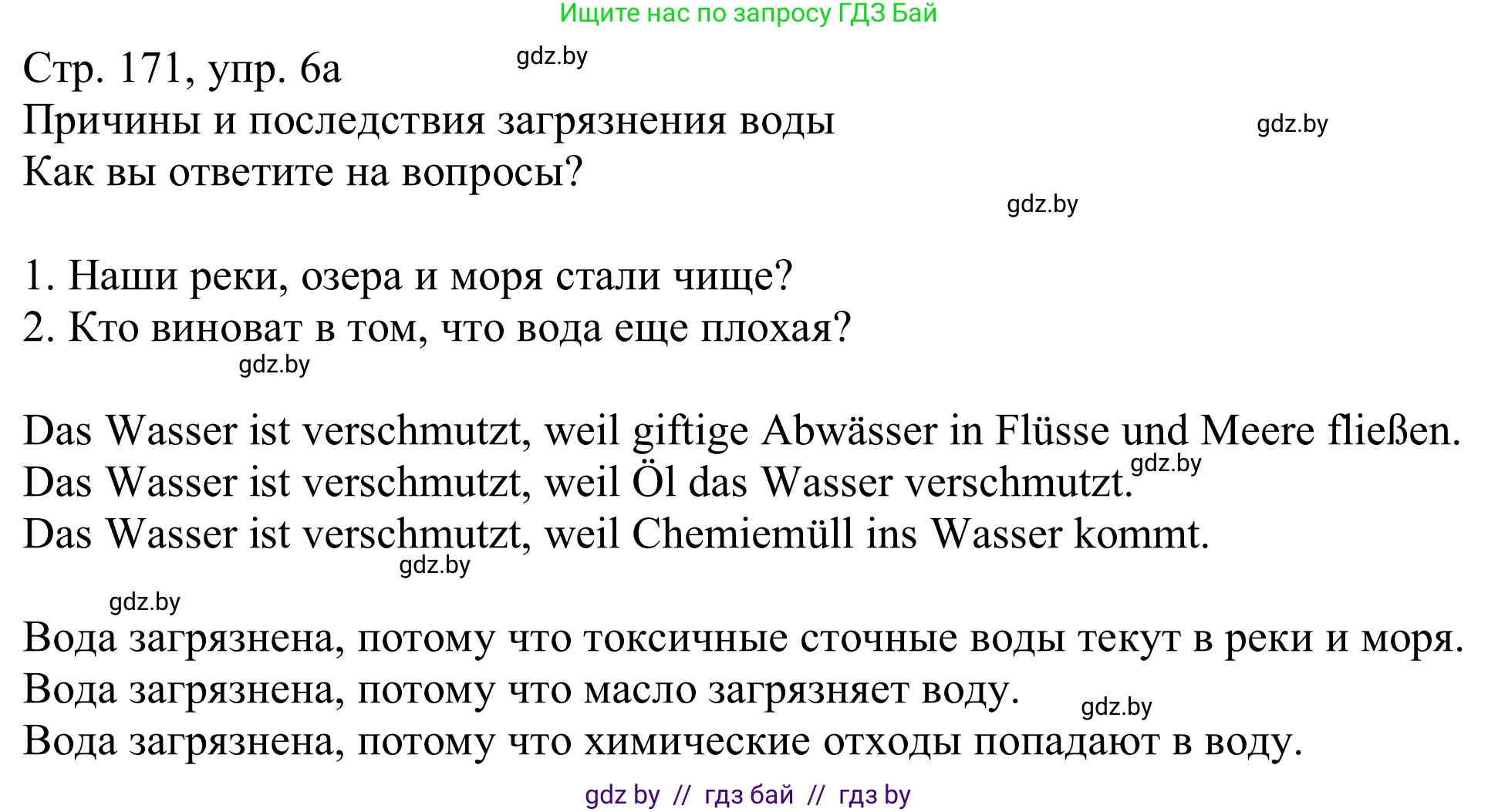 Немецкий язык (Deutsch), 11 класс Учебник (Schülerbuch), авторы: Будько Антонина Филипповна (Budjko Antonina), Урбанович Инна Ювинальевна (Urbanowitsch Ina), издательство Вышэйшая школа, Минск, 2019, бирюзового цвета, страница 171, номер 6a, Решение