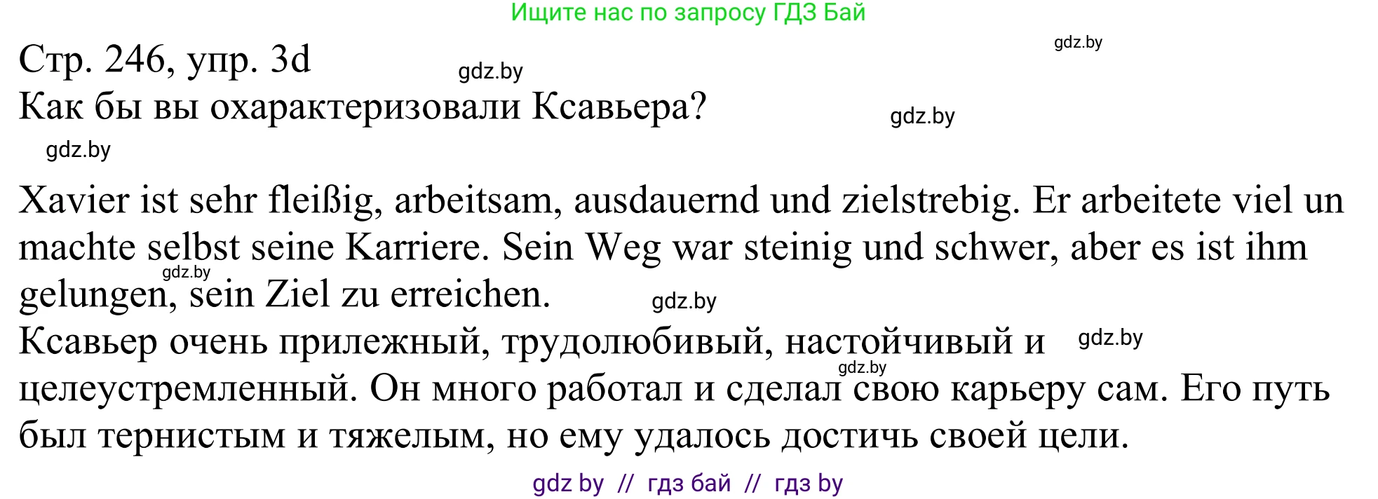 Немецкий язык (Deutsch), 11 класс Учебник (Schülerbuch), авторы: Будько Антонина Филипповна (Budjko Antonina), Урбанович Инна Ювинальевна (Urbanowitsch Ina), издательство Вышэйшая школа, Минск, 2019, бирюзового цвета, страница 246, номер 3d, Решение