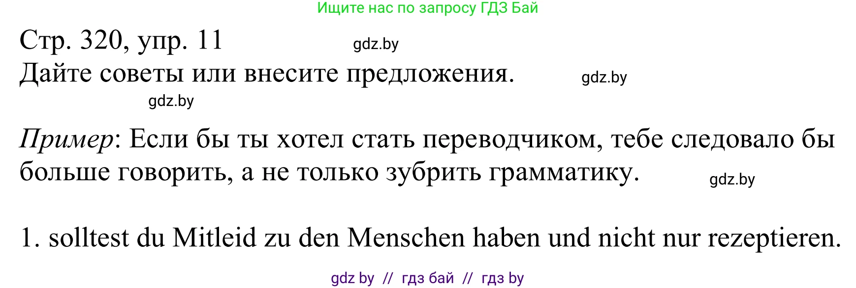 Немецкий язык (Deutsch), 11 класс Учебник (Schülerbuch), авторы: Будько Антонина Филипповна (Budjko Antonina), Урбанович Инна Ювинальевна (Urbanowitsch Ina), издательство Вышэйшая школа, Минск, 2019, бирюзового цвета, страница 320, номер 11, Решение