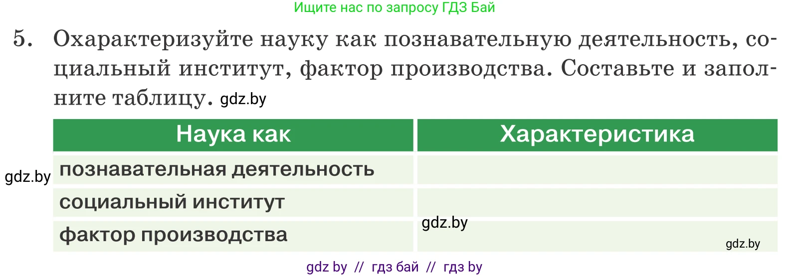 Обществоведение, 10 класс Учебник, авторы: Данилов Александр Николаевич, Полейко Елена Александровна, Кушнер Надежда Васильевна, Бернат Ирина Петровна, Безнюк Д К, Белов А А, Гречнева Е Ф, Кобяк О В, Мармашова С П, Можейко М А, Старовойтова Л В, Черченко Н В, издательство Адукацыя i выхаванне, Минск, 2020, страница 219, номер 5, Условие