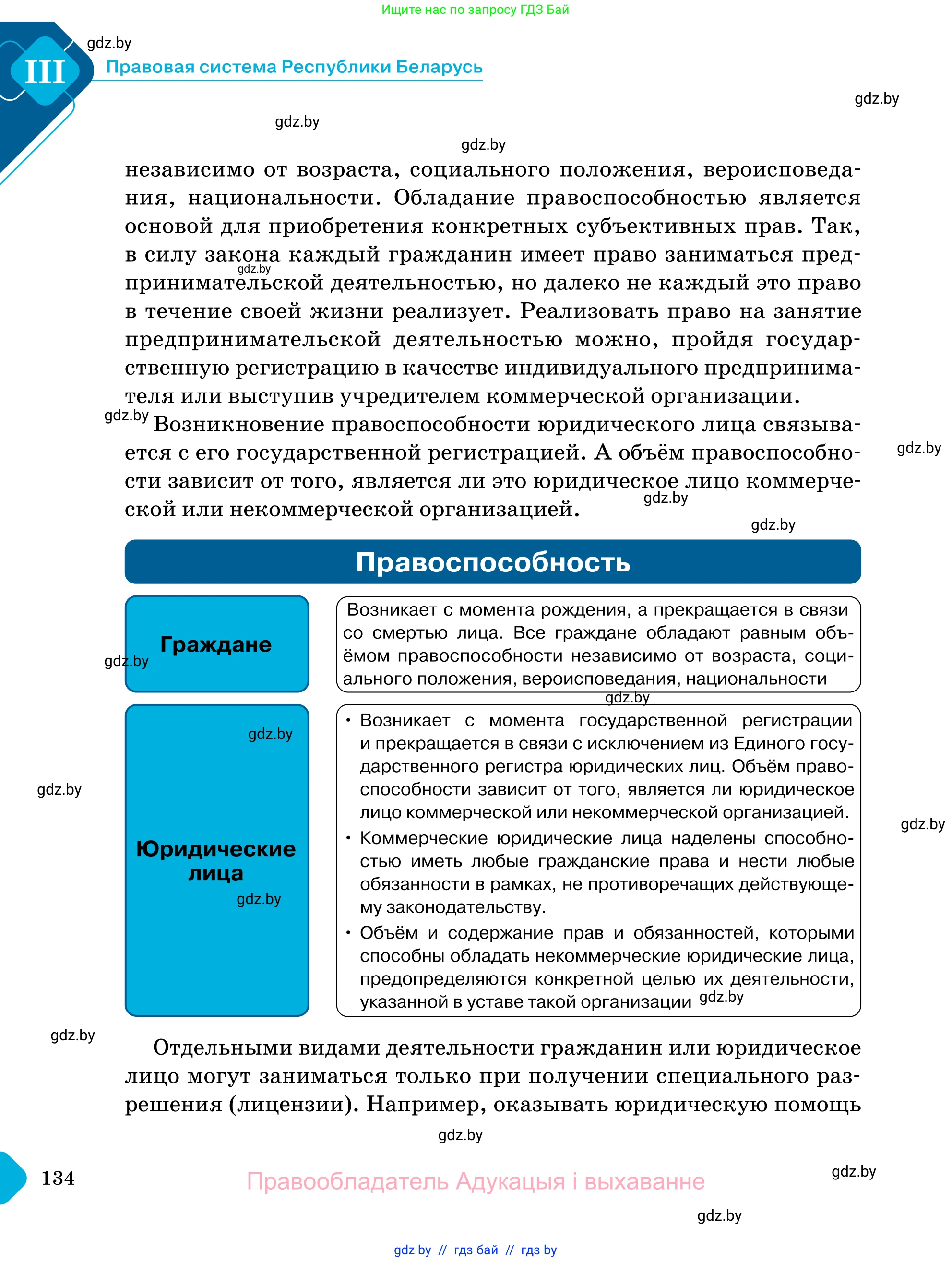 Обществоведение, 11 класс Учебник, авторы: Чуприс Ольга Ивановна, Балашенко Сергей Александрович, Денисюк Нина Павловна, Калинин С А, Киселёва Т М, Короткевич М П, Михалёва Т Н, Петоченко Т М, Побережная О Е, Подкопаев В В, Салей Е А, Шидловский А В, издательство Адукацыя i выхаванне, Минск, 2021, салатового цвета, страница 134