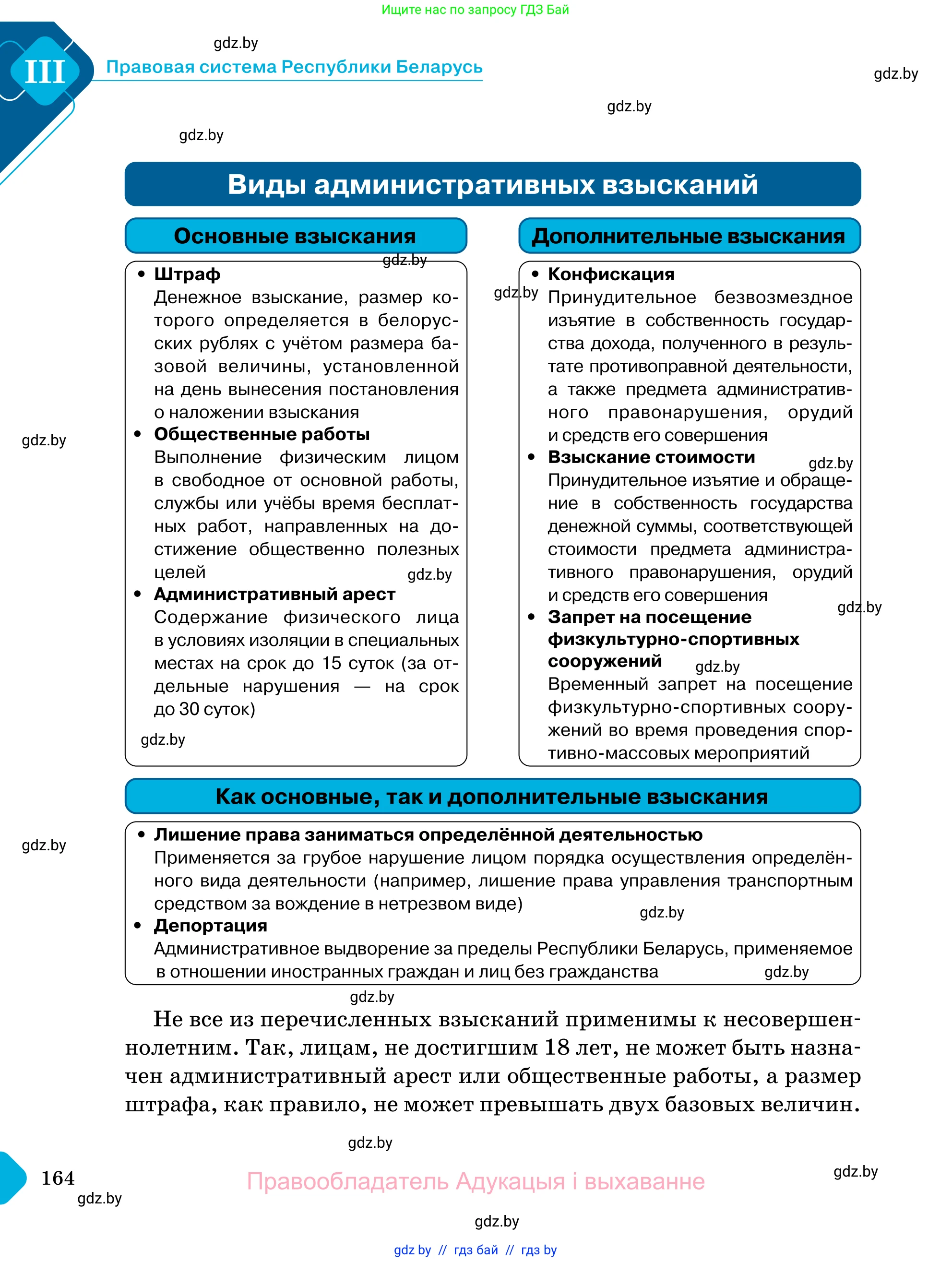 Обществоведение, 11 класс Учебник, авторы: Чуприс Ольга Ивановна, Балашенко Сергей Александрович, Денисюк Нина Павловна, Калинин С А, Киселёва Т М, Короткевич М П, Михалёва Т Н, Петоченко Т М, Побережная О Е, Подкопаев В В, Салей Е А, Шидловский А В, издательство Адукацыя i выхаванне, Минск, 2021, салатового цвета, страница 164
