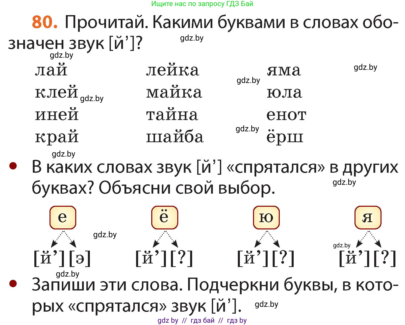Русский язык, 2 класс Учебник, авторы: Гулецкая Елена Алексеевна, Федорович Галина Михайловна, издательство Национальный институт образования, Минск, 2022, коричневого цвета, Часть 1, страница 54, номер 80, Условие