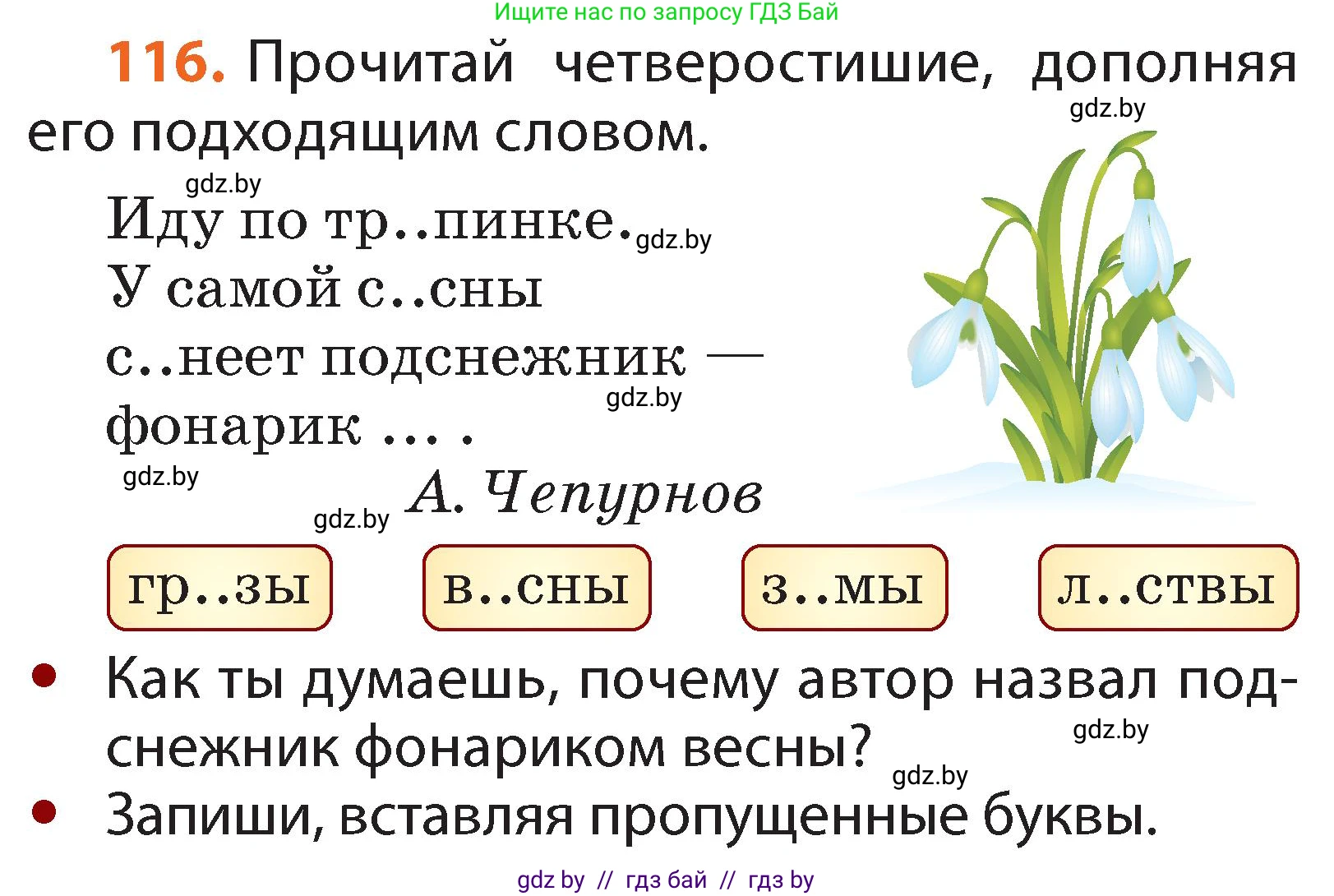 Русский язык, 2 класс Учебник, авторы: Гулецкая Елена Алексеевна, Федорович Галина Михайловна, издательство Национальный институт образования, Минск, 2022, коричневого цвета, Часть 2, страница 85, номер 116, Условие