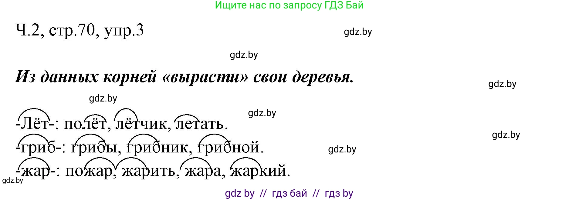 Русский язык, 2 класс Учебник, авторы: Гулецкая Елена Алексеевна, Федорович Галина Михайловна, издательство Национальный институт образования, Минск, 2022, коричневого цвета, Часть 2, страница 70, номер 3, Решение