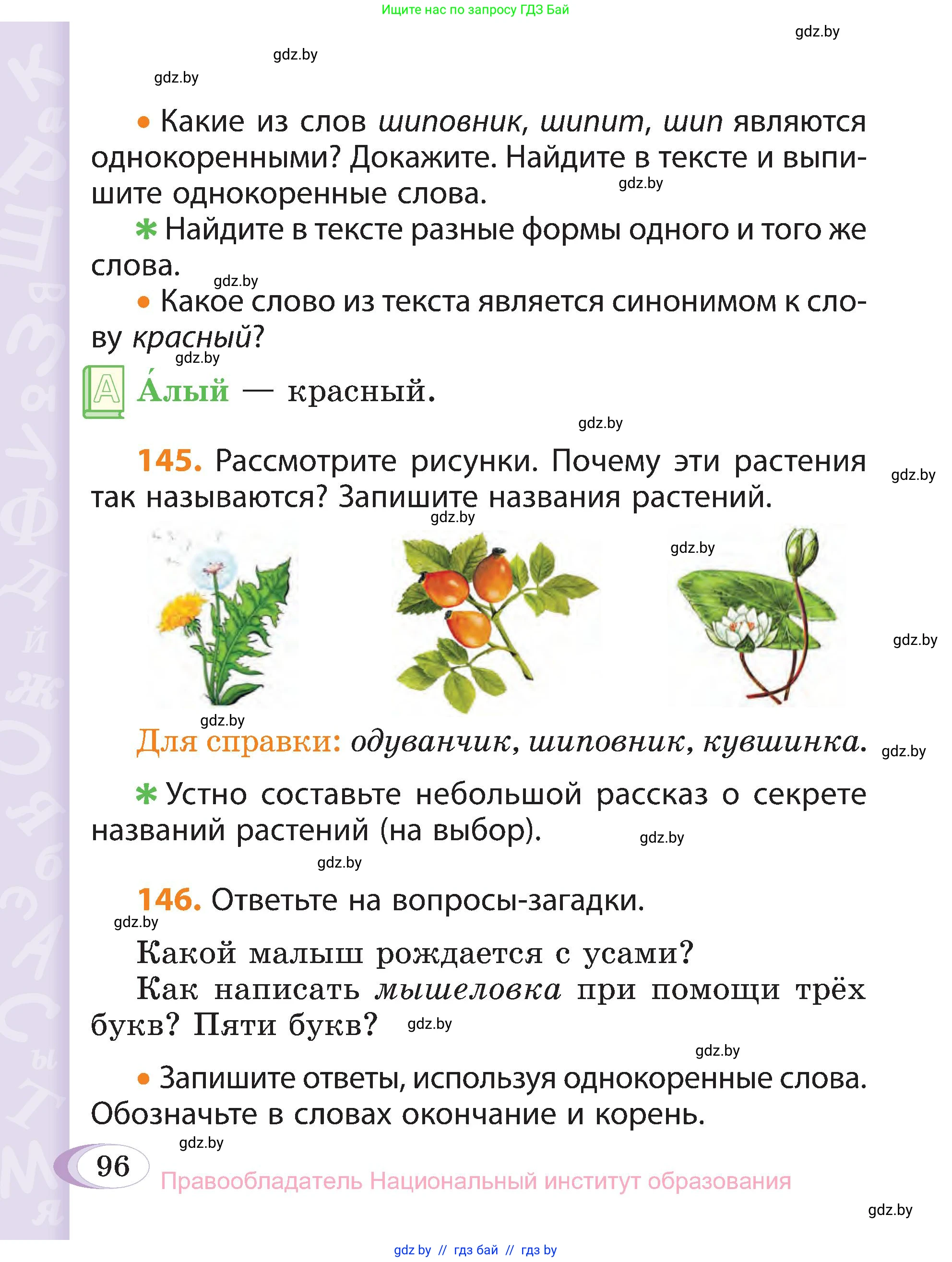 Русский язык, 3 класс Учебник, авторы: Антипова Маргарита Борисовна, Верниковская Алла Викторовна, Грабчикова Елена Самарьевна, издательство Национальный институт образования, Минск, 2023, Часть 1, страница 96