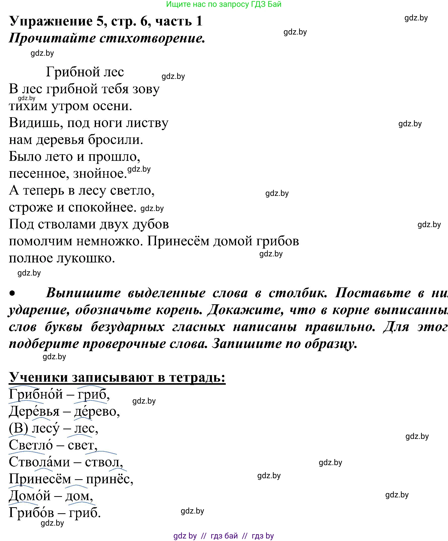 Русский язык, 3 класс Учебник, авторы: Антипова Маргарита Борисовна, Верниковская Алла Викторовна, Грабчикова Елена Самарьевна, издательство Национальный институт образования, Минск, 2023, Часть 1, страница 6, номер 5, Решение
