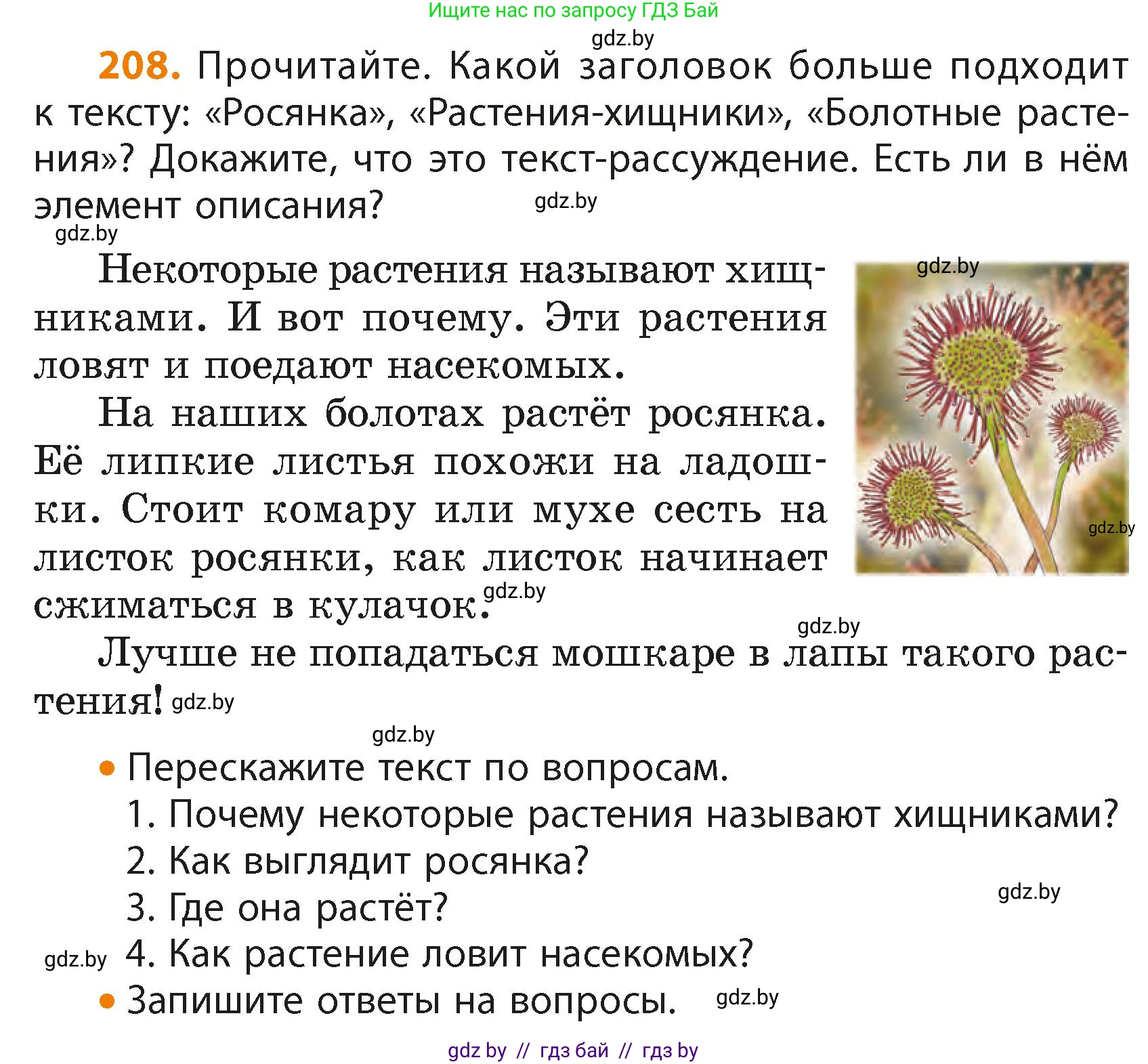 Русский язык, 4 класс Учебник, авторы: Антипова Маргарита Борисовна, Верниковская Алла Викторовна, Грабчикова Елена Самарьевна, издательство Академия образования, Минск, 2024, оранжевого цвета, Часть 2, страница 127, номер 208, Условие