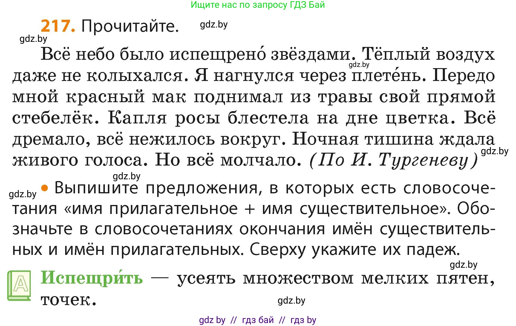 Русский язык, 4 класс Учебник, авторы: Антипова Маргарита Борисовна, Верниковская Алла Викторовна, Грабчикова Елена Самарьевна, издательство Академия образования, Минск, 2024, оранжевого цвета, Часть 2, страница 134, номер 217, Условие