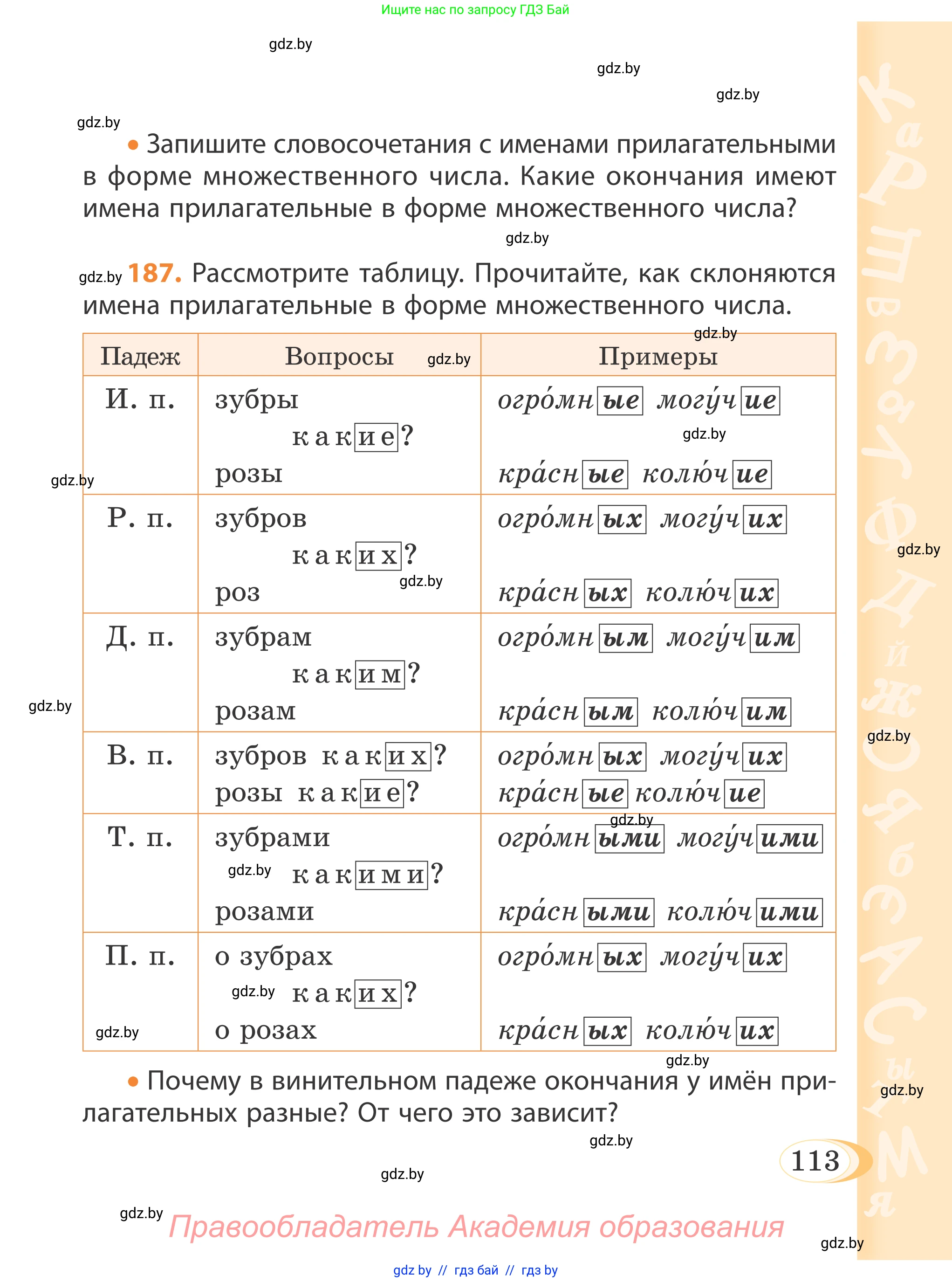 Русский язык, 4 класс Учебник, авторы: Антипова Маргарита Борисовна, Верниковская Алла Викторовна, Грабчикова Елена Самарьевна, издательство Академия образования, Минск, 2024, оранжевого цвета, Часть 1, страница 113