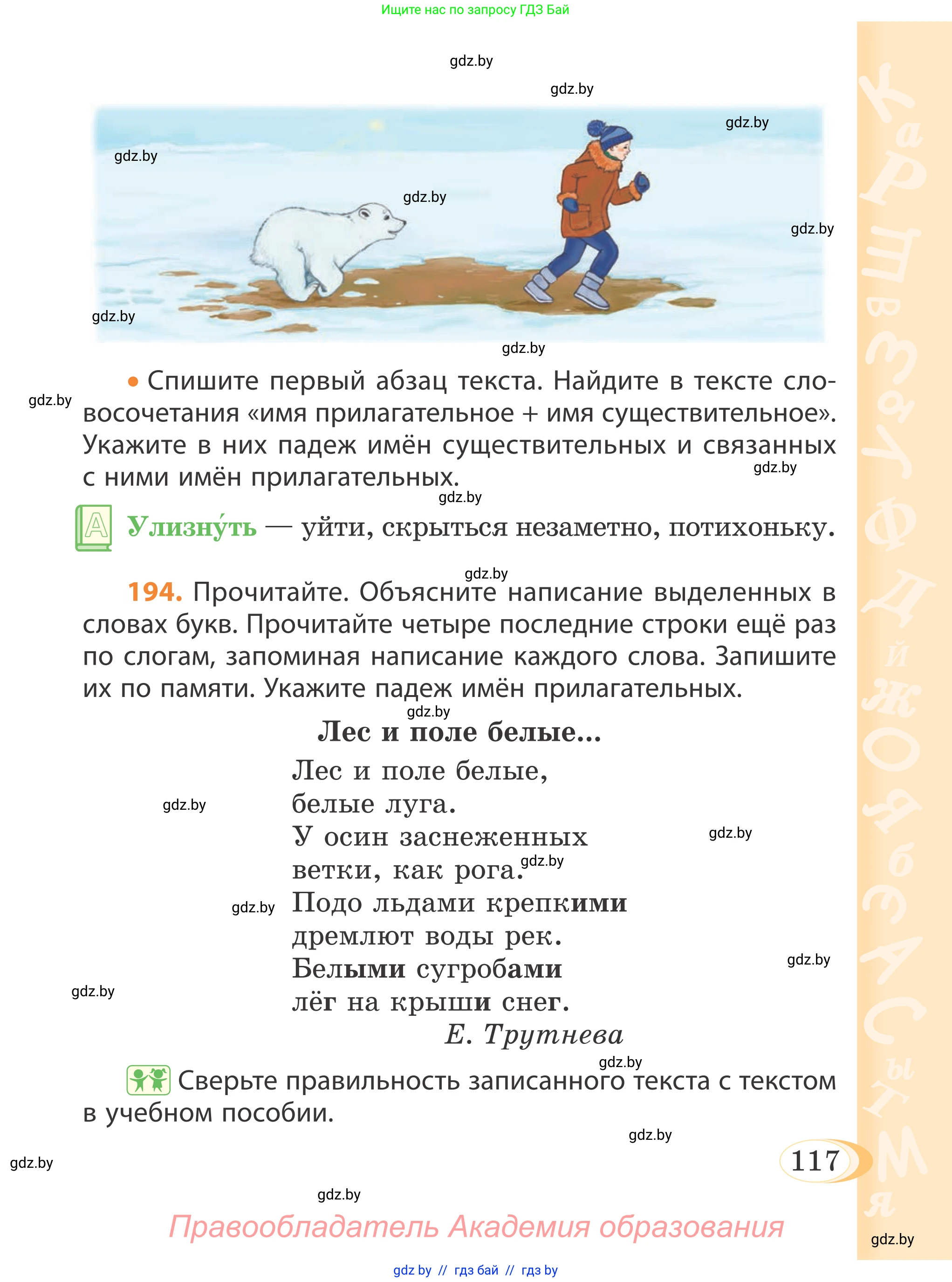 Русский язык, 4 класс Учебник, авторы: Антипова Маргарита Борисовна, Верниковская Алла Викторовна, Грабчикова Елена Самарьевна, издательство Академия образования, Минск, 2024, оранжевого цвета, Часть 1, страница 117