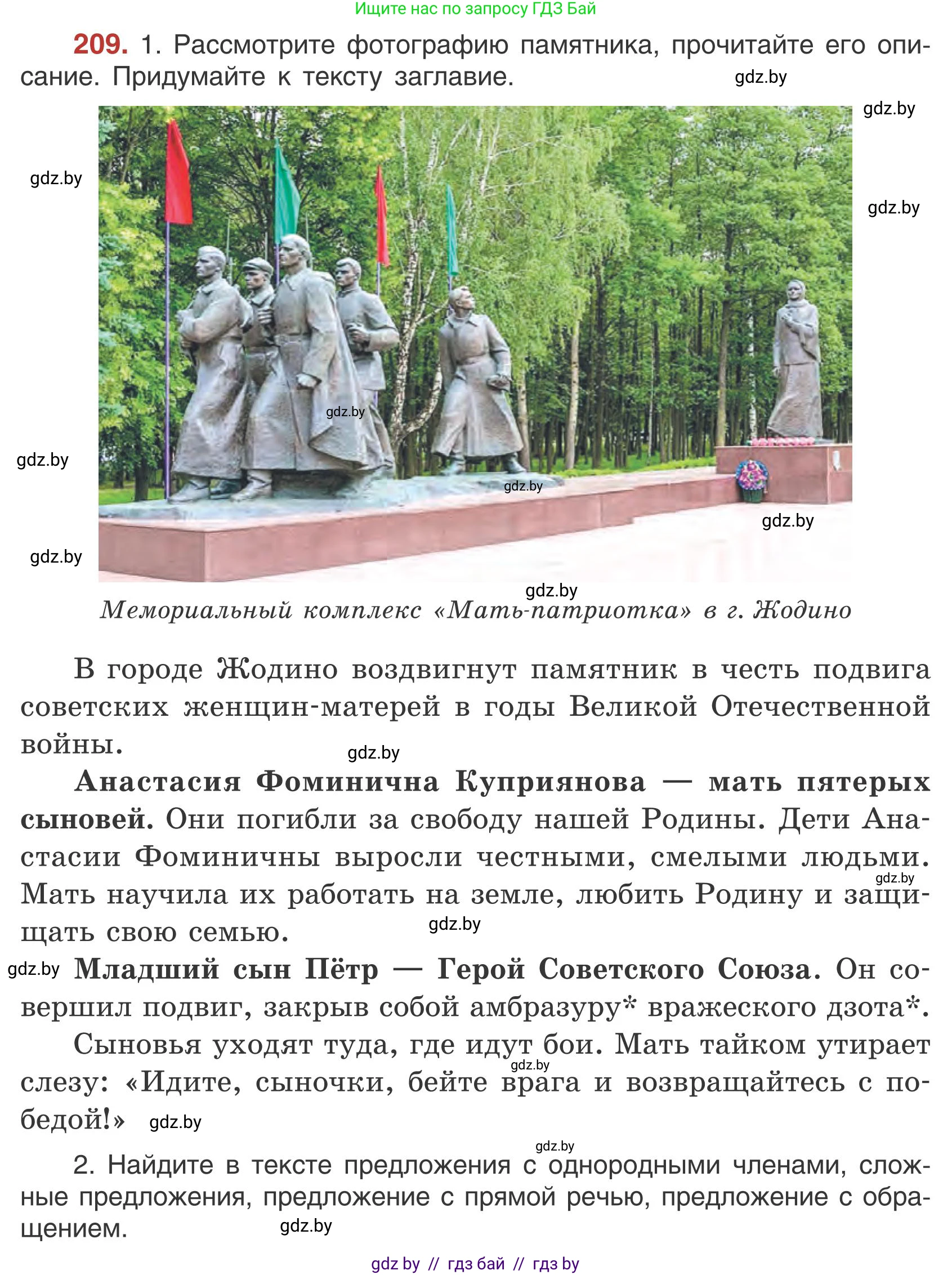 Русский язык, 5 класс Учебник, авторы: Мурина Лариса Александровна, Игнатович Татьяна Владимировна, Жадейко Жанна Фёдоровна, издательство Академия образования, Минск, 2025, голубого цвета, Часть 1, страница 118, номер 209, Условие