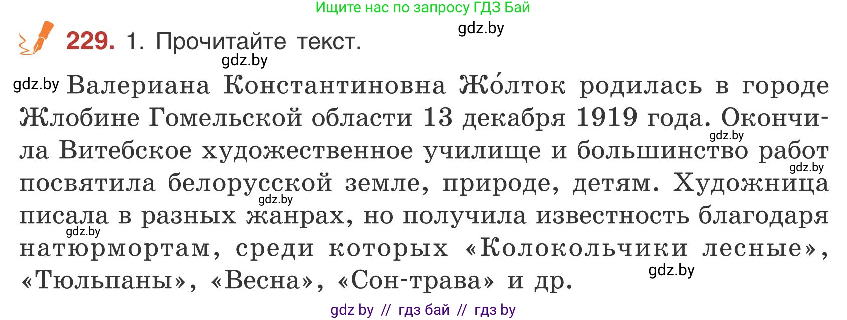 Русский язык, 5 класс Учебник, авторы: Мурина Лариса Александровна, Игнатович Татьяна Владимировна, Жадейко Жанна Фёдоровна, издательство Академия образования, Минск, 2025, голубого цвета, Часть 1, страница 133, номер 229, Условие
