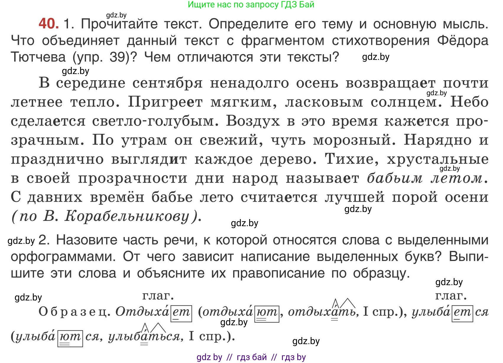 Русский язык, 5 класс Учебник, авторы: Мурина Лариса Александровна, Игнатович Татьяна Владимировна, Жадейко Жанна Фёдоровна, издательство Академия образования, Минск, 2025, голубого цвета, Часть 1, страница 28, номер 40, Условие