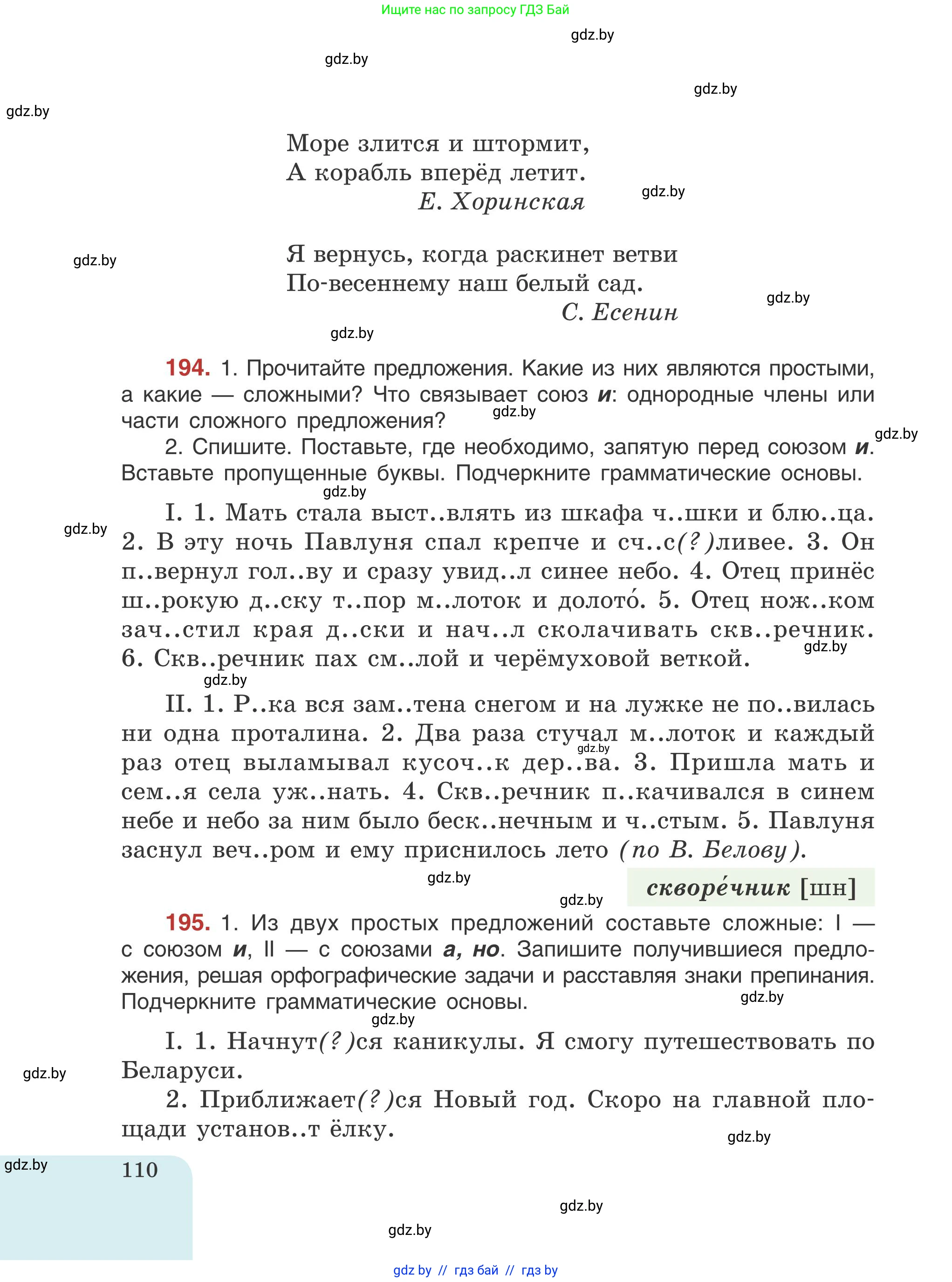 Русский язык, 5 класс Учебник, авторы: Мурина Лариса Александровна, Игнатович Татьяна Владимировна, Жадейко Жанна Фёдоровна, издательство Академия образования, Минск, 2025, голубого цвета, Часть 1, страница 110