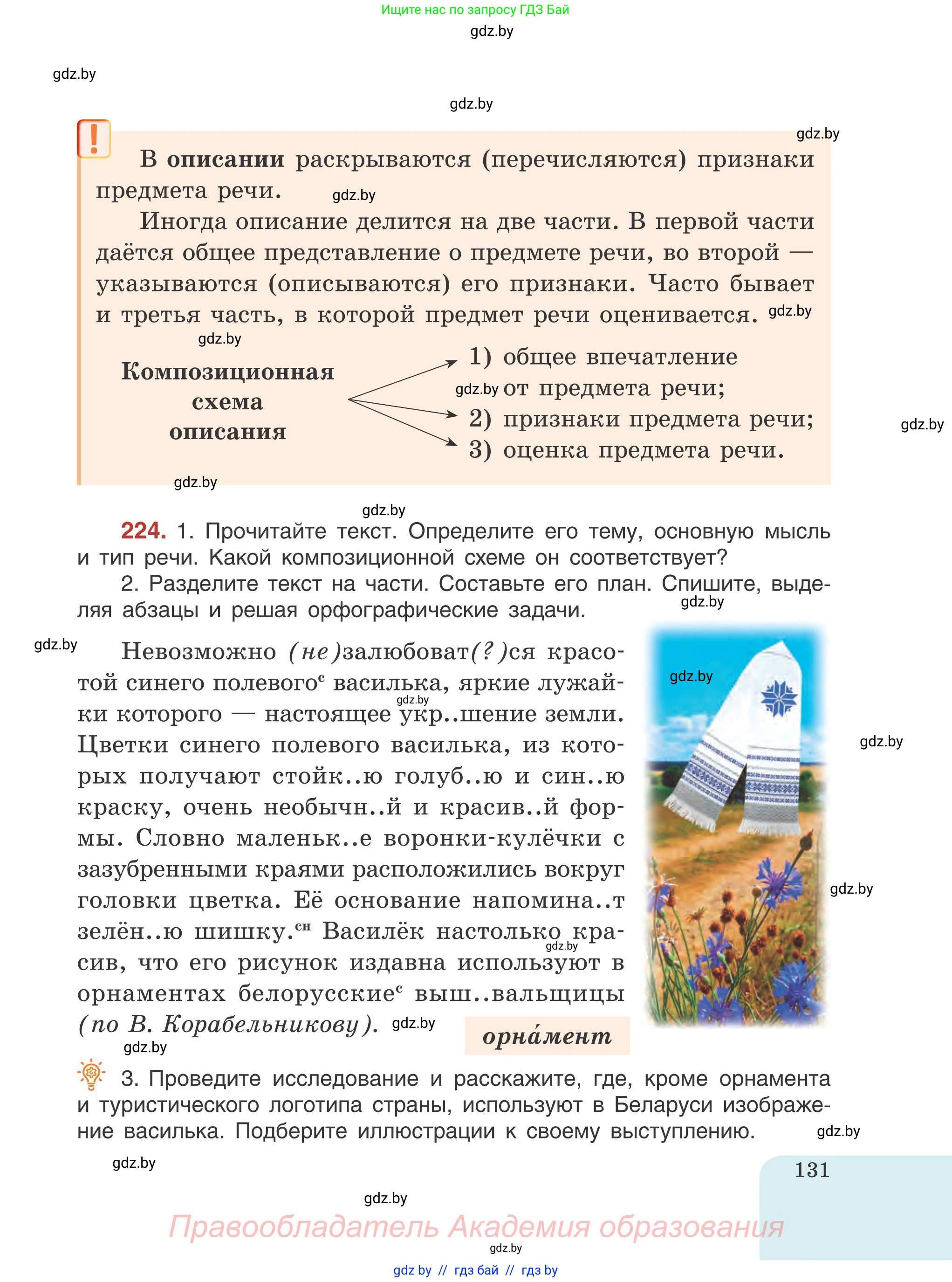 Русский язык, 5 класс Учебник, авторы: Мурина Лариса Александровна, Игнатович Татьяна Владимировна, Жадейко Жанна Фёдоровна, издательство Академия образования, Минск, 2025, голубого цвета, Часть 1, страница 131